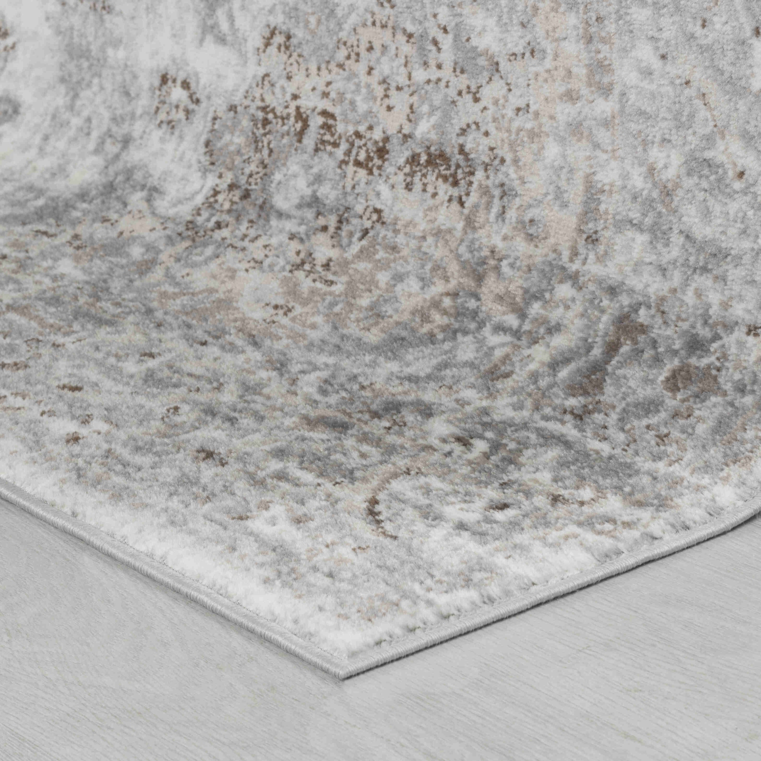 Tapis d'intérieur traditionnel branche Amina, brun oriental/gris