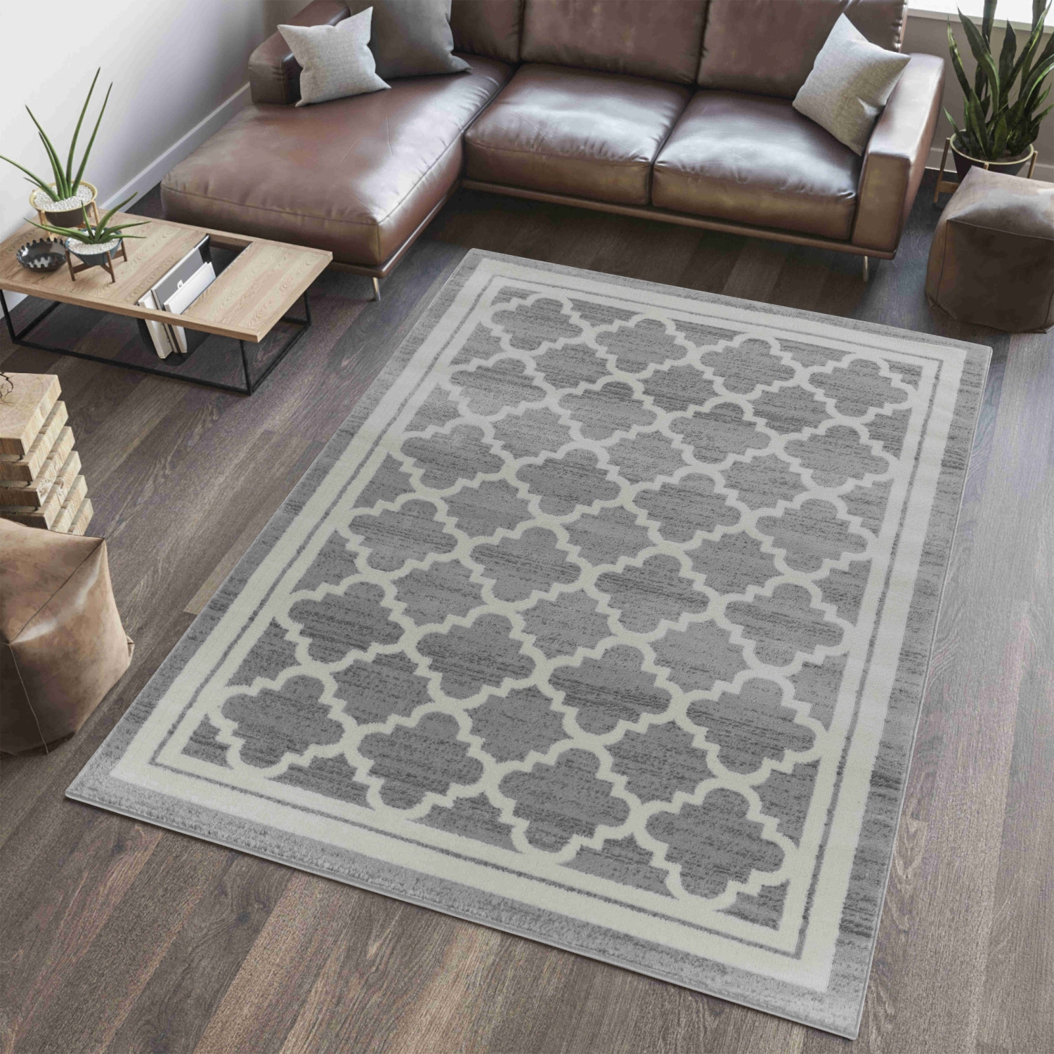 Rug Branch Kaya Traditional Trellis Grey/Beige Indoor Area Rug