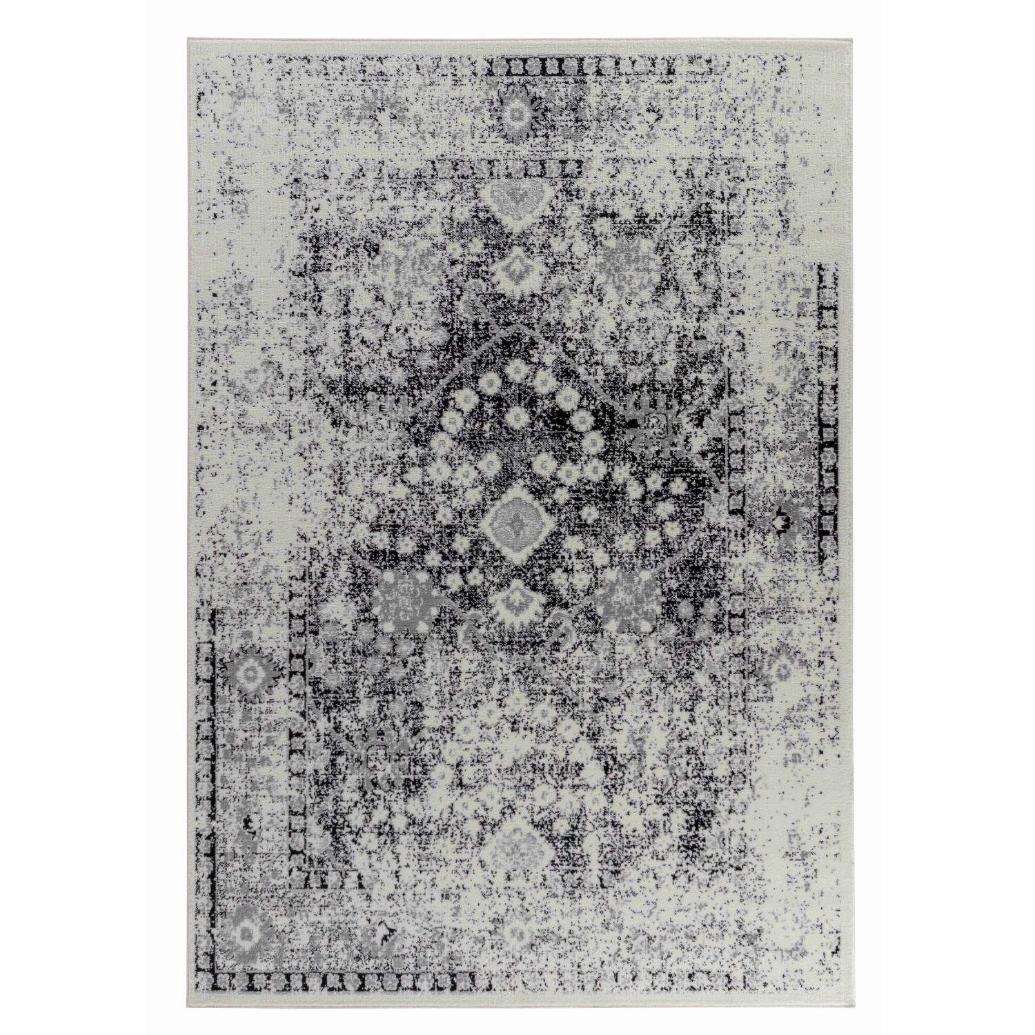 Rug Branch Huda Traditional Oriental Black/Grey Indoor Area Rug