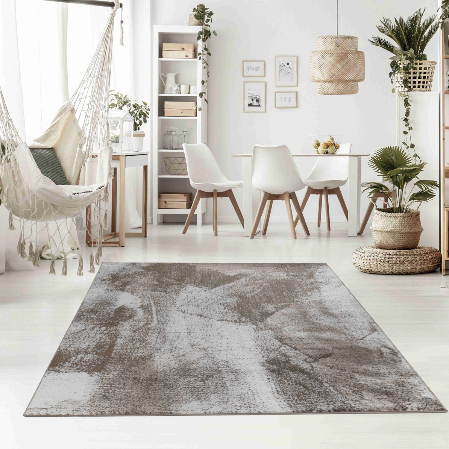 Rug Branch Marco Modern Abstract Brown/Beige Indoor Area Rug