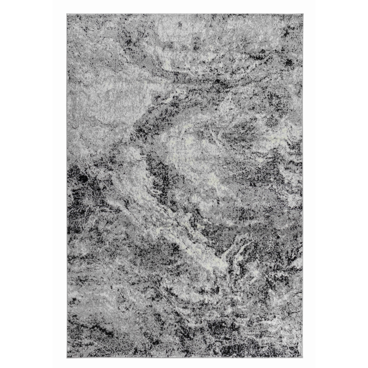 Rug Branch Micah Contemporary Abstract Marble Grey/Black Indoor Area Rug