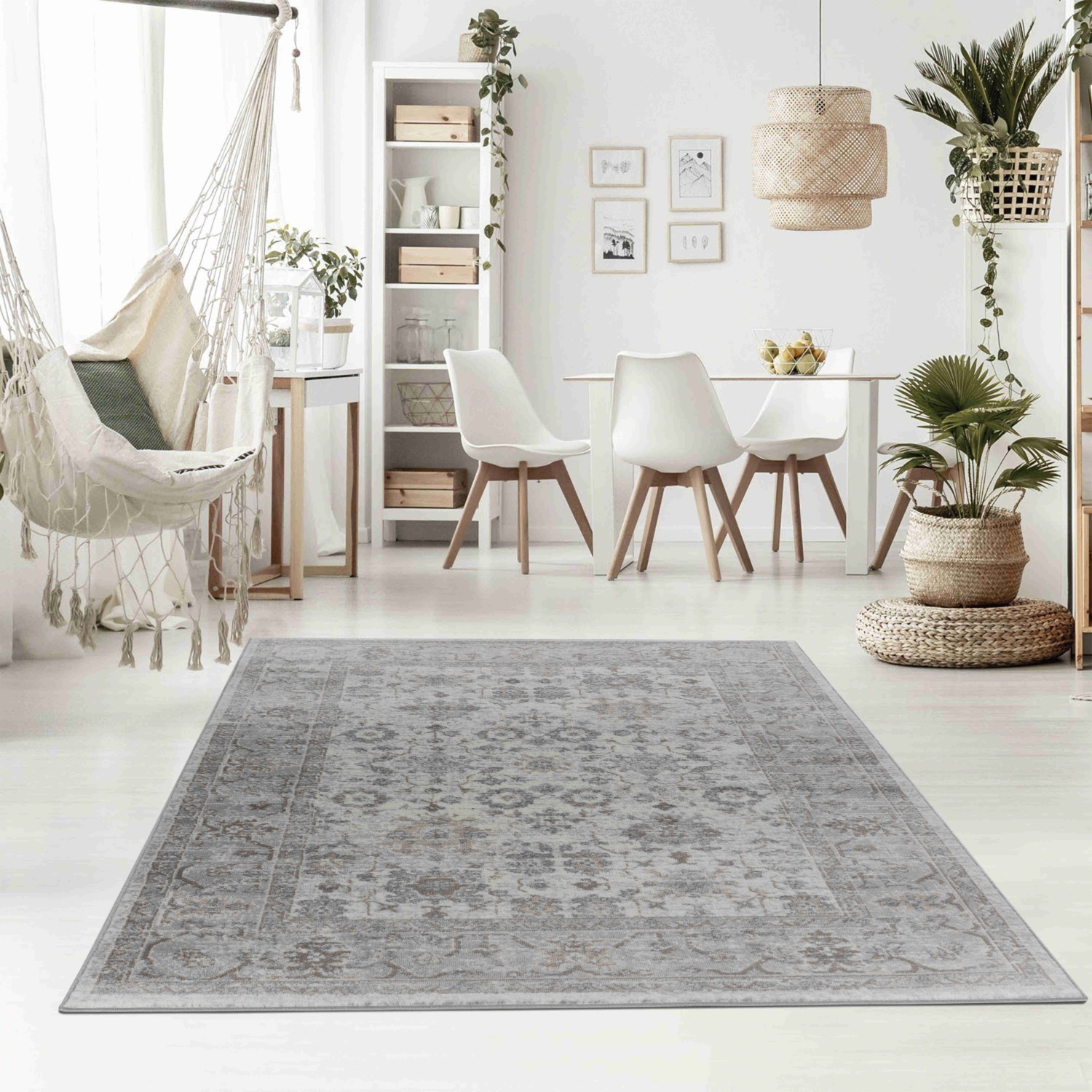 Rug Branch Hala Traditional Oriental Floral Grey/Brown Indoor Area Rug