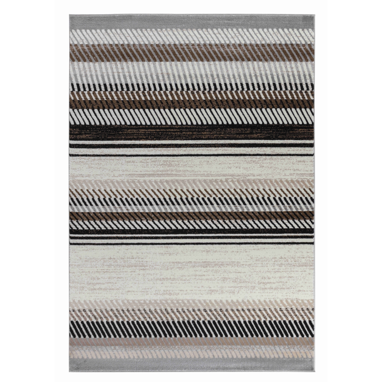 Rug Branch Orion Contemporary Striped Beige/Brown Indoor Area Rug