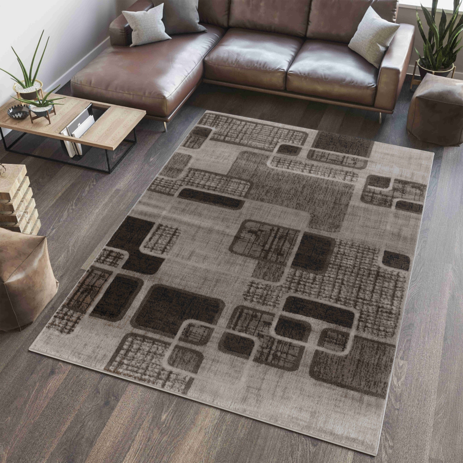 Rug Branch Nico Contemporary Geometric Grey/Black Indoor Area Rug