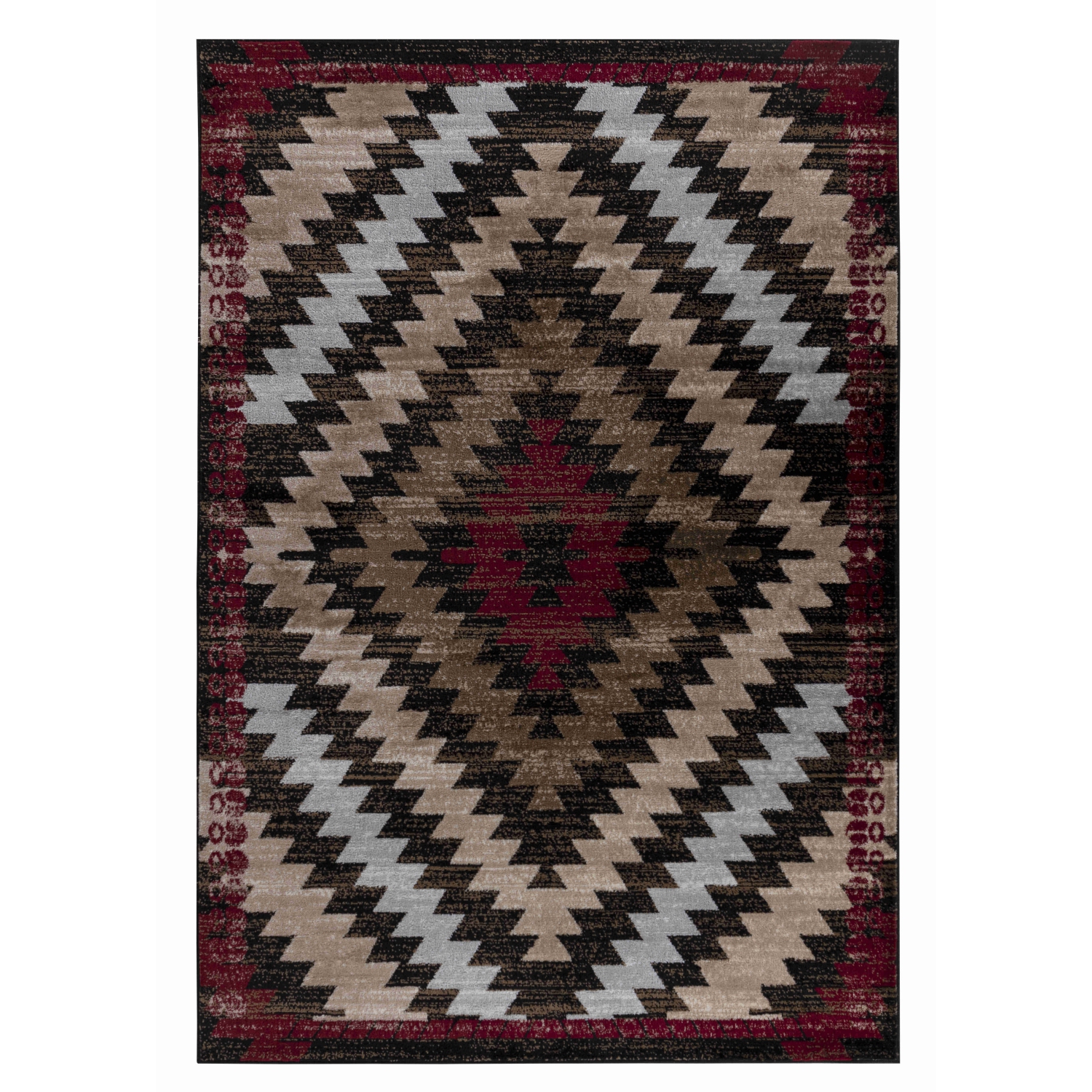 Rug Branch Zuni Traditional Geometric Brown/Red Indoor Area Rug