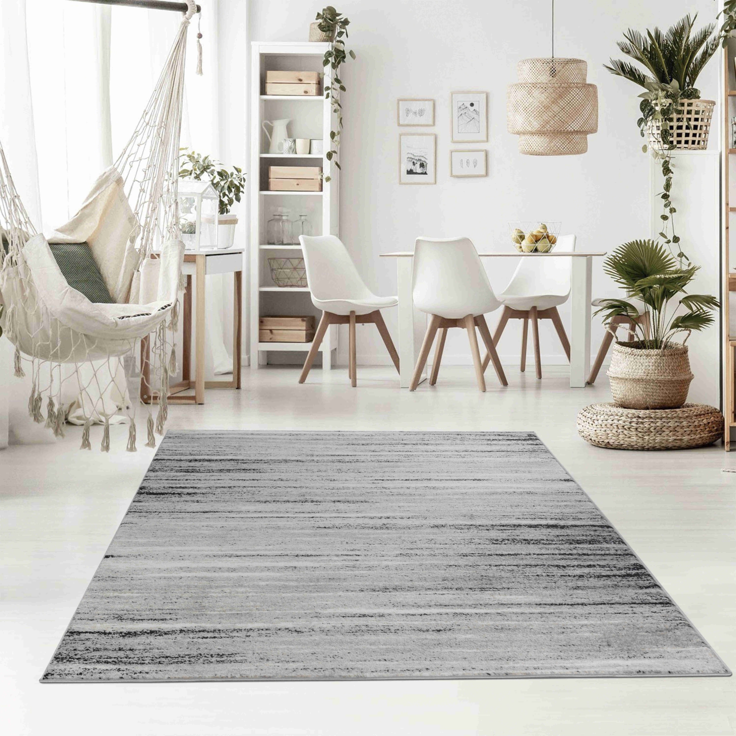Rug Branch Sahra Contemporary Abstract Grey/Black Indoor Area Rug