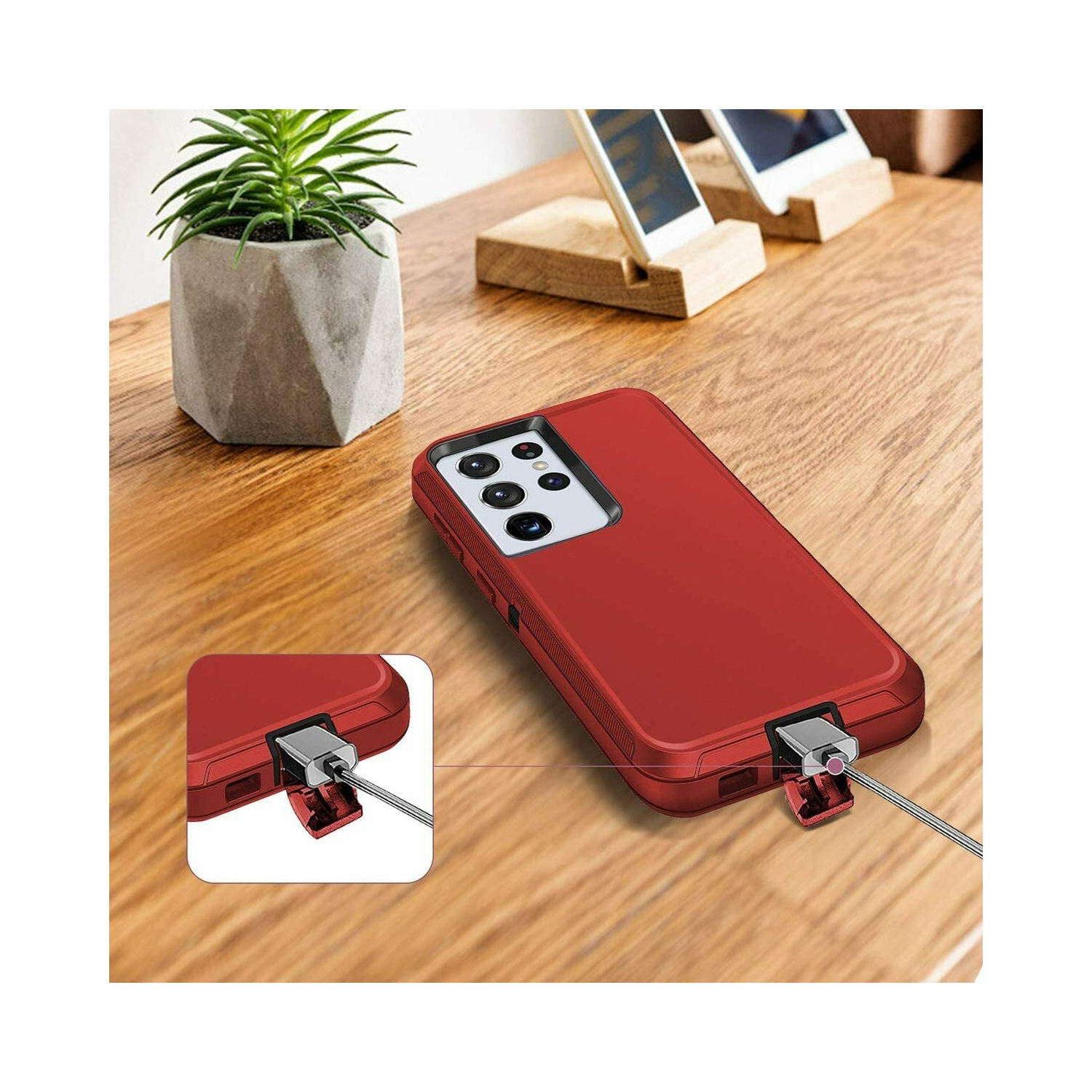 Samsung Galaxy S22 Plus 5G Case 3in1 Drop Resistant Defender Tradies Hybrid Armor Heavy Duty Rugged Shockproof Tough Galaxy S22+ Cover