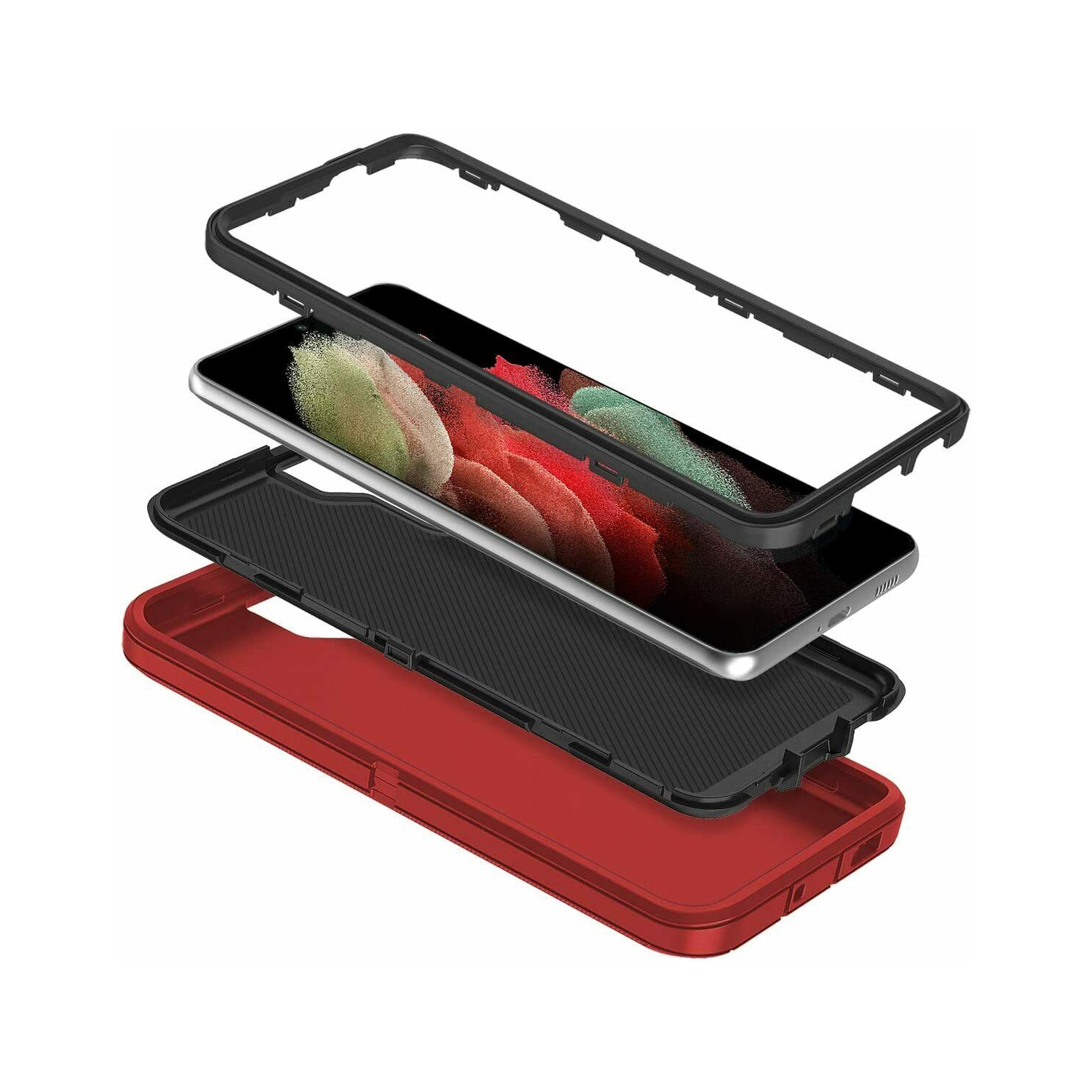 Samsung Galaxy S22 Plus 5G Case 3in1 Drop Resistant Defender Tradies Hybrid Armor Heavy Duty Rugged Shockproof Tough Galaxy S22+ Cover