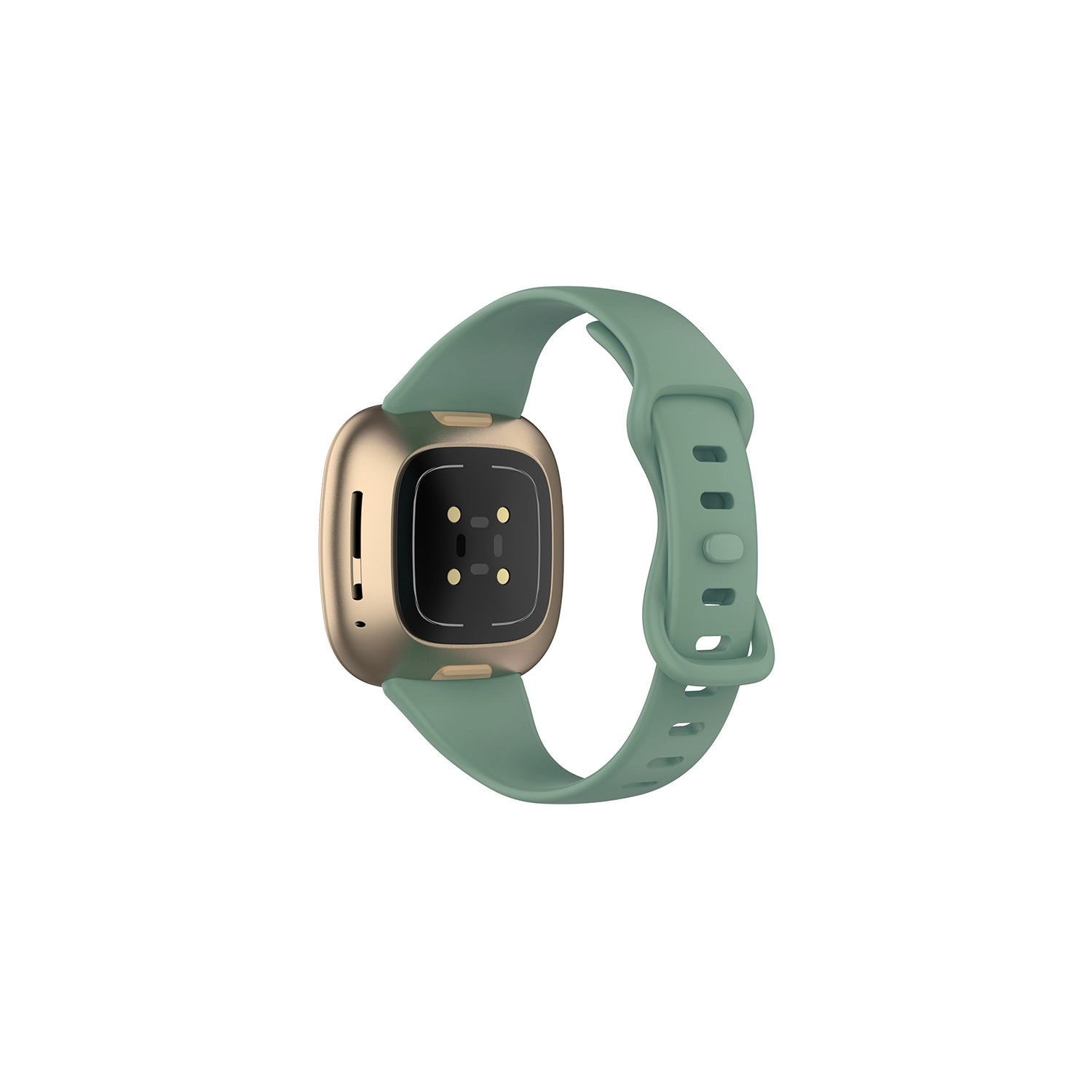StrapsCo Slim Rubber Strap for Fitbit Versa 4 - Medium-Long - Hunter Green