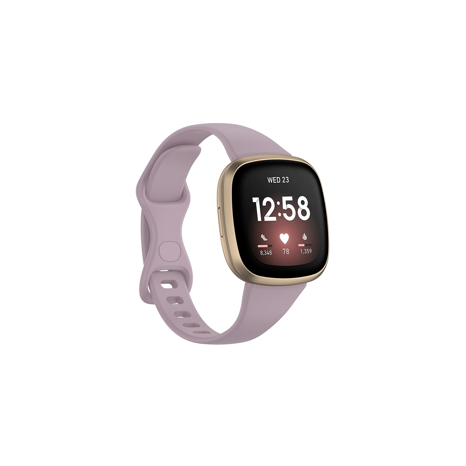 StrapsCo Slim Rubber Strap for Fitbit Versa 4 - Short-Medium - Lavender