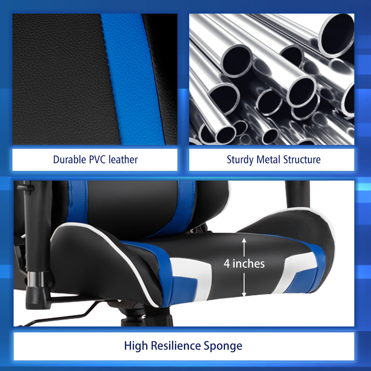 Goplus X-Shaped Gaming Desk & Racing Style Massage Chair Set Home Office