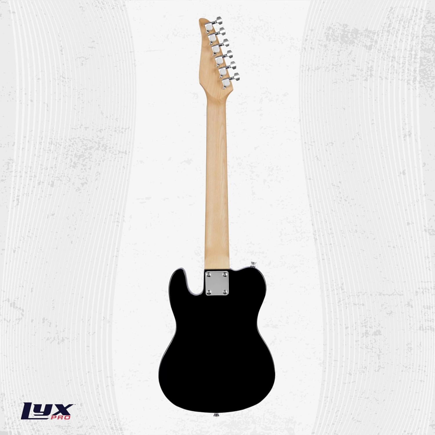 LyxPro – guitare électrique Telecaster 30 po pour débutant, caisse paulownia, noir