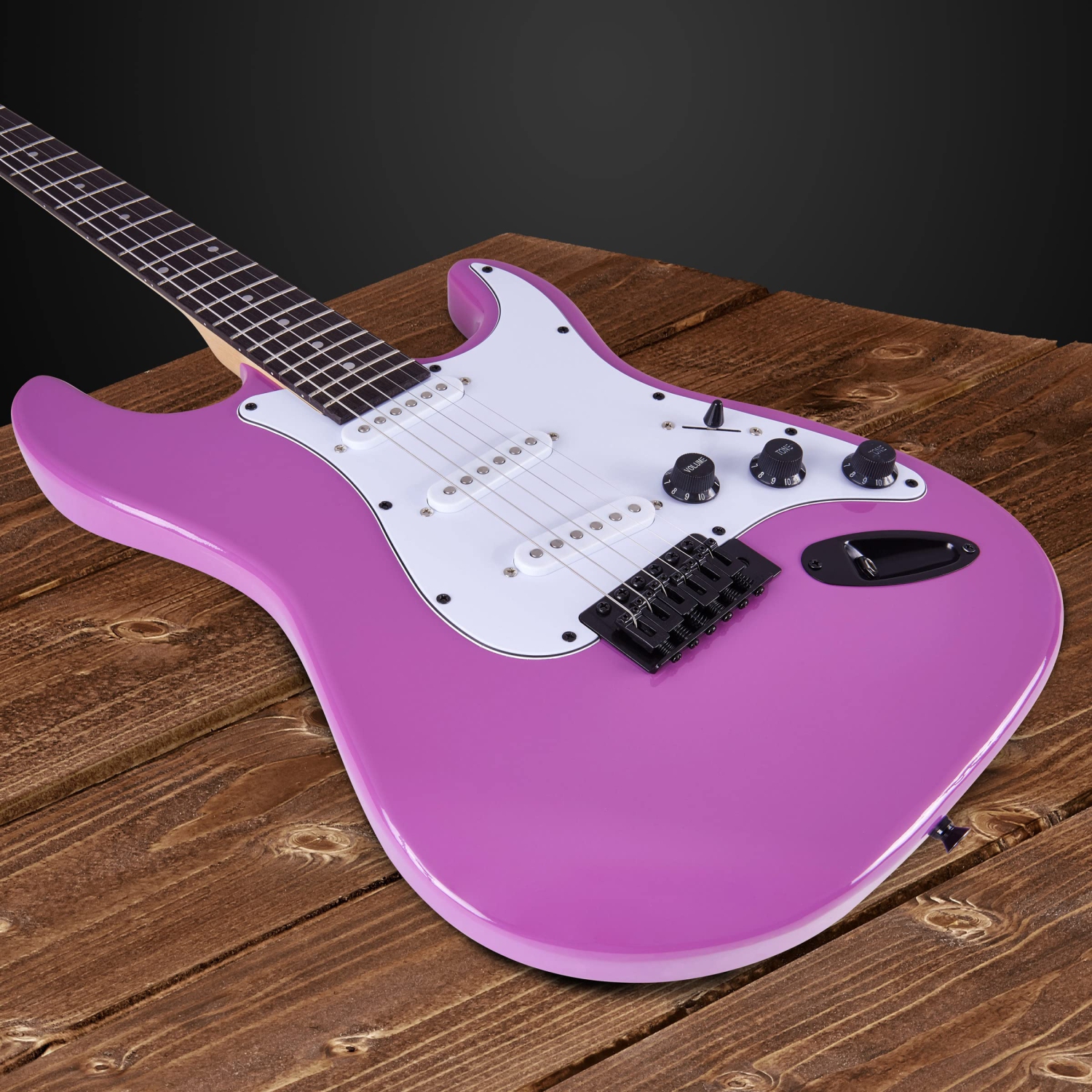 LyxPro – Accessoires pour guitare électrique et guitare électrique débutant 39 po, violet rétro