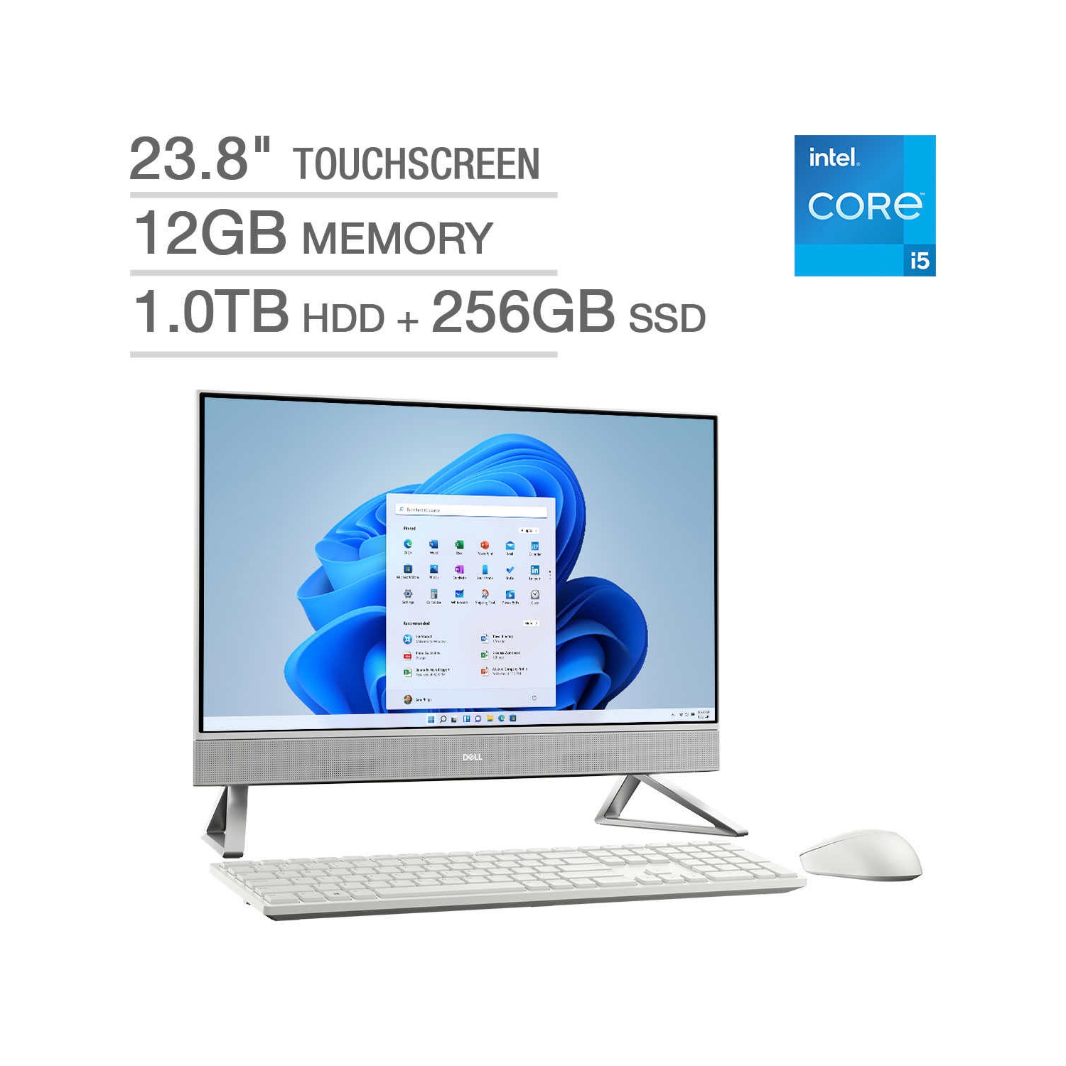 Dell Inspiron 23.8" 5410 All-in-One Touchscreen Desktop - 12th Gen Intel Core i5-1235U - 1080p - Windows 11 - 12 GB - 1 TB HDD + 256 GB SSD - Open Box