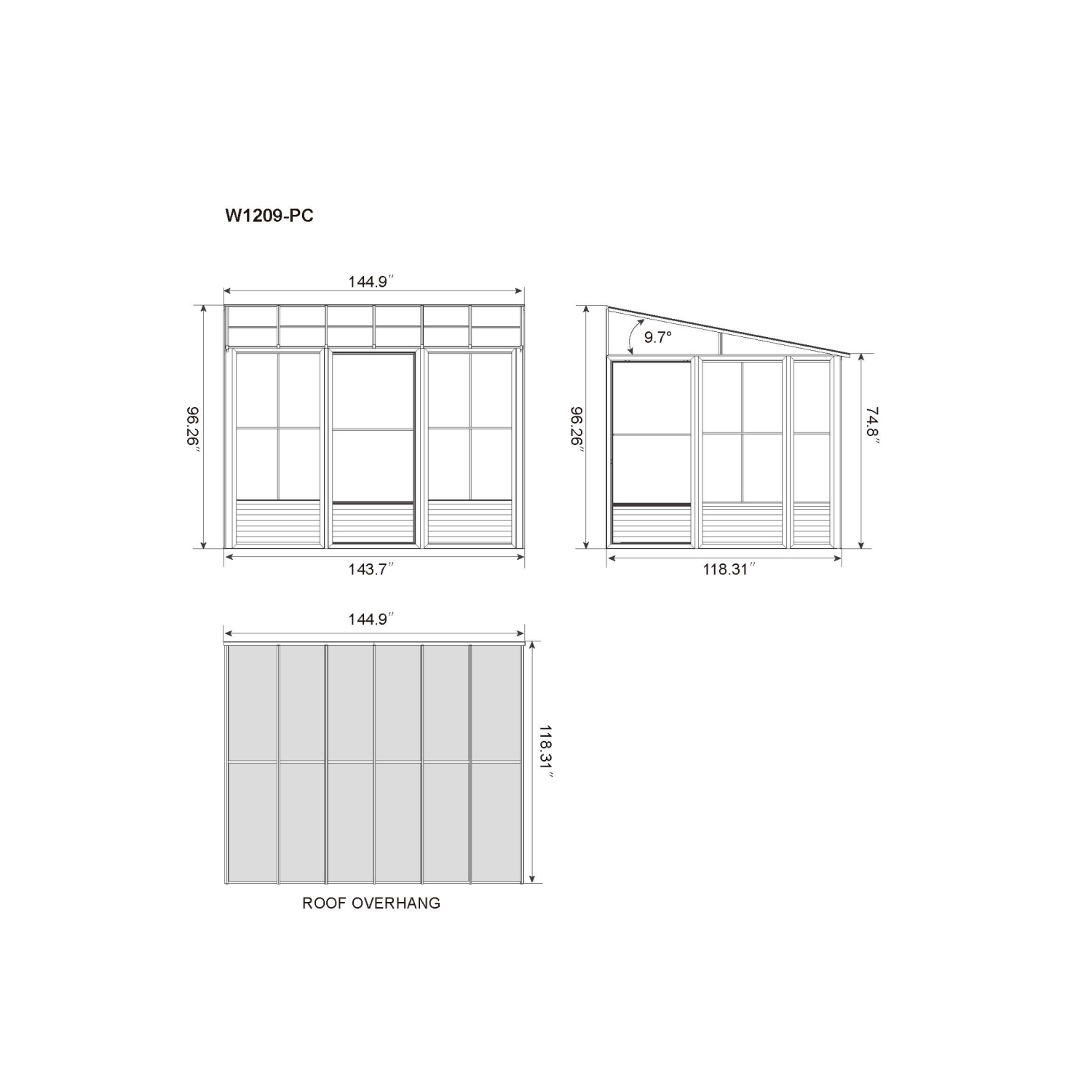 Florence Add-A-Room with polycarbonate roof 10 Ft. x 12 Ft. in Sand