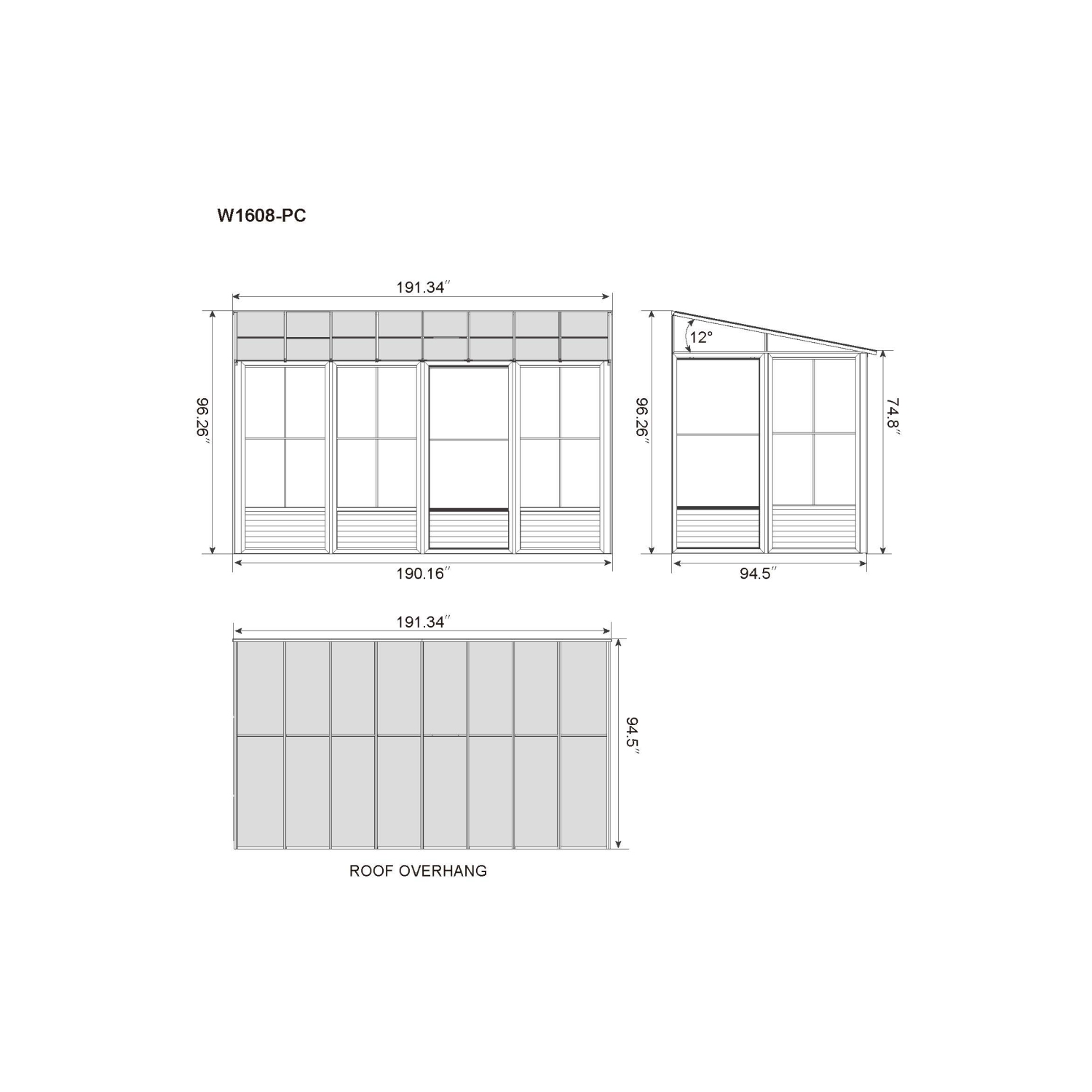 Florence Add-A-Room with polycarbonate roof 8 Ft. x 16 Ft. in Sand