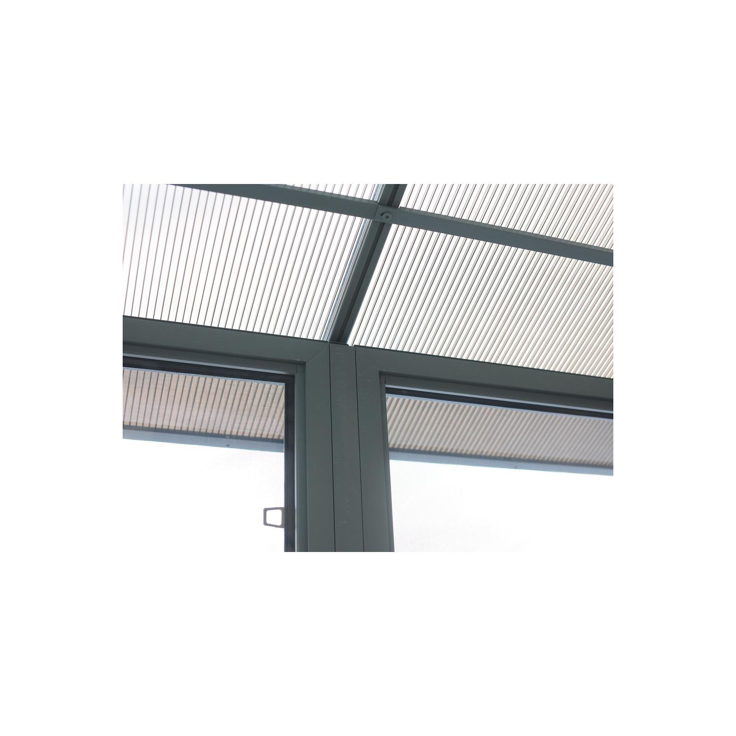 Solarium Florence avec toit en polycarbonate, 12 pi X 18 pi En ardoise