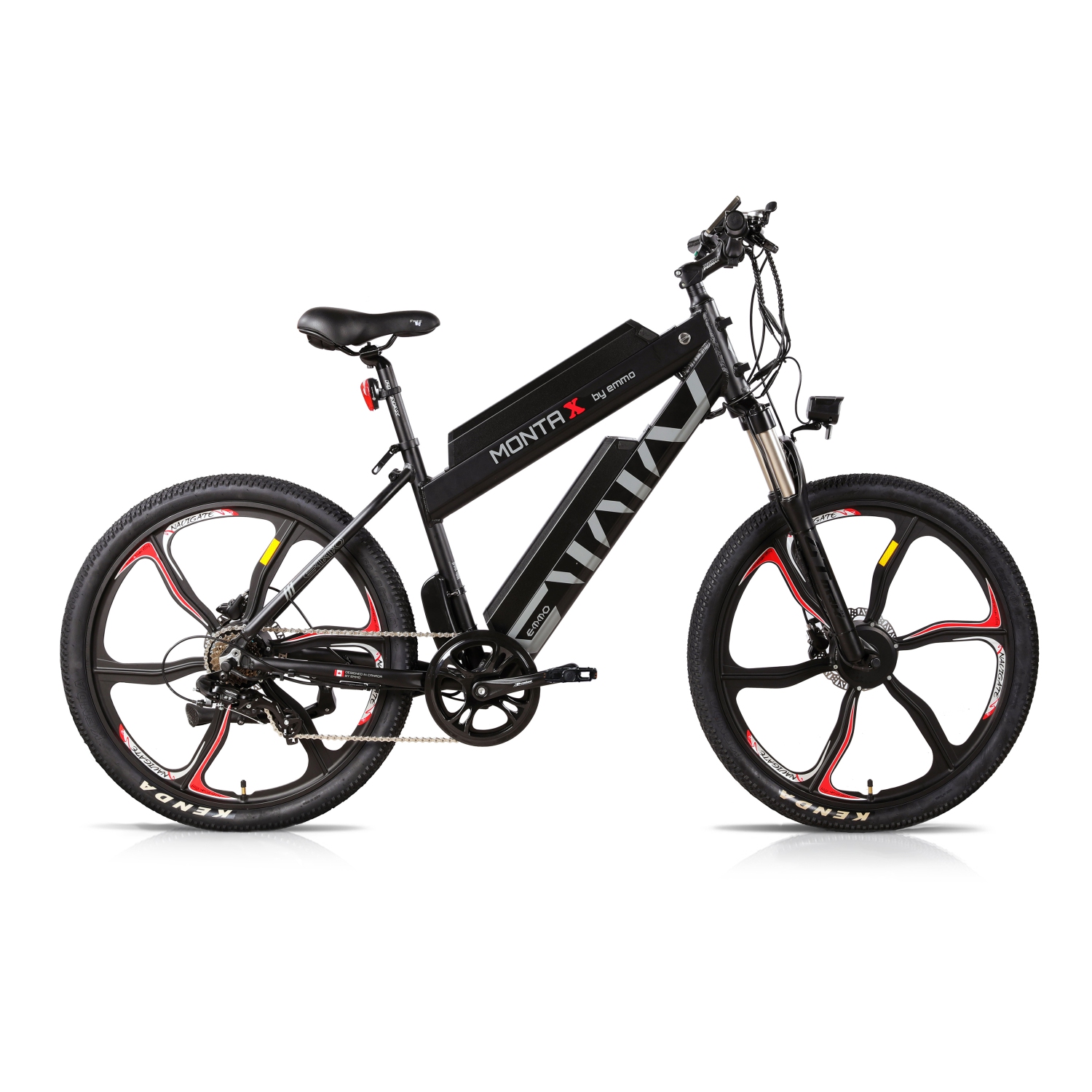 Emmo Dual Motor Single Battery - High-Performance Electric Mountain Bike - 48V/15Ah Removable Li Battery - Monta X Black