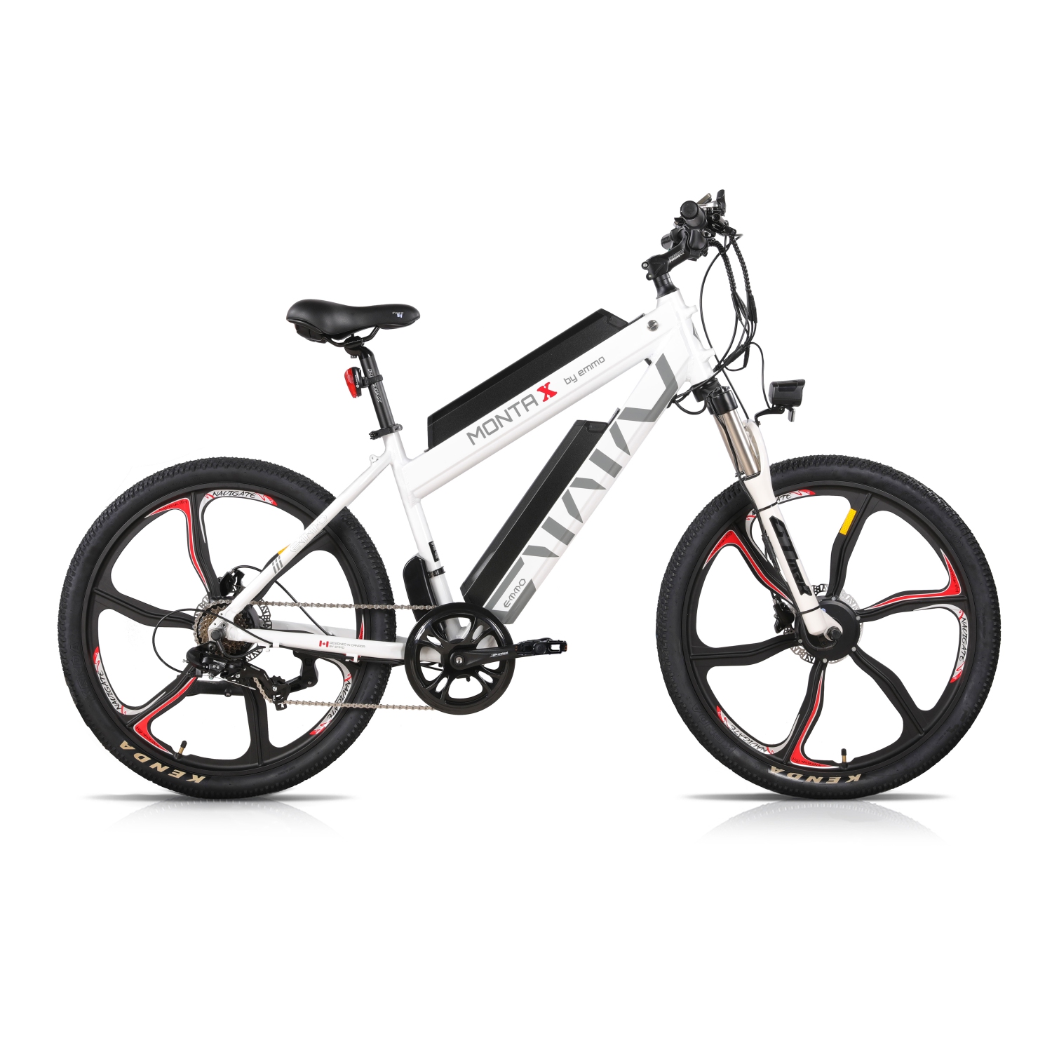 Emmo Dual Motor Single Battery - High-Performance Electric Mountain Bike - 48V/15Ah Removable Li Battery - Monta X White