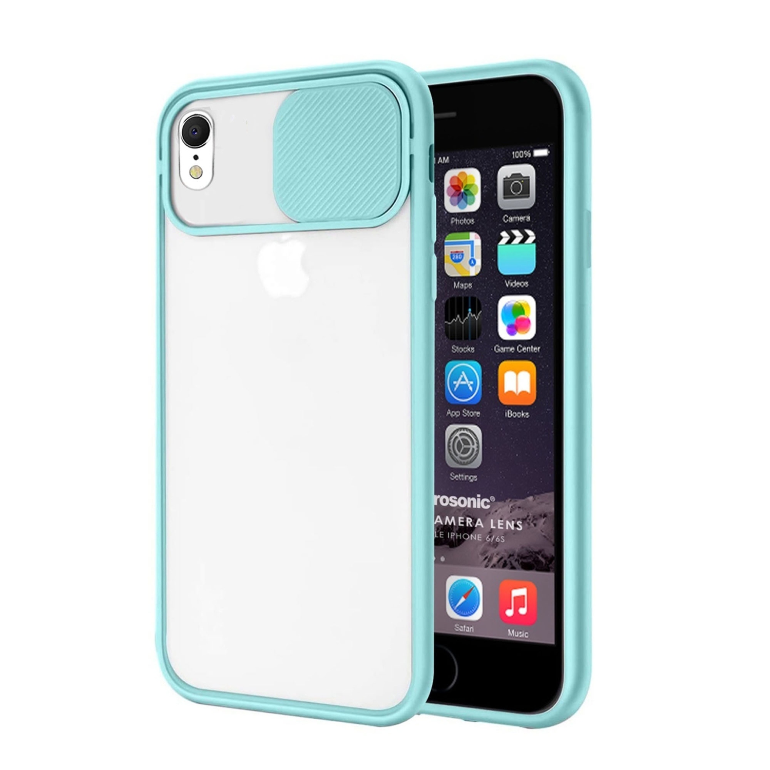 For Apple iPhone XR Sky Blue Case Shockproof TPU Smart Camera Protector Slide Back Cover