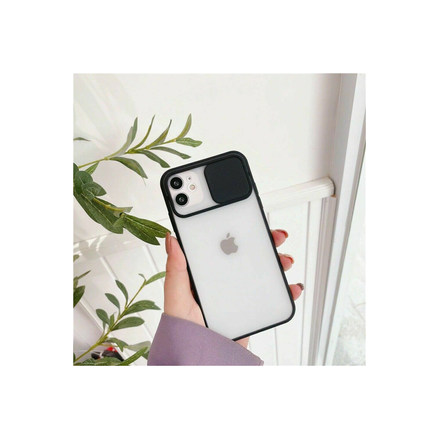 Apple iPhone 11 Black Case Shockproof TPU Smart Camera Protector Slide Back Cover