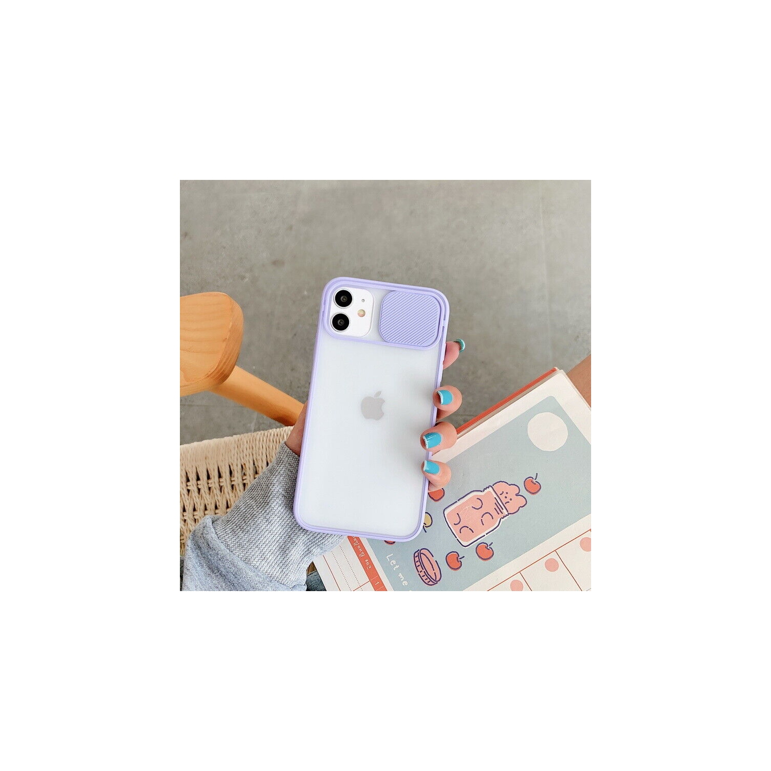 Apple iPhone 11 Pro Purple Case Shockproof TPU Smart Camera Protector Slide Back Cover