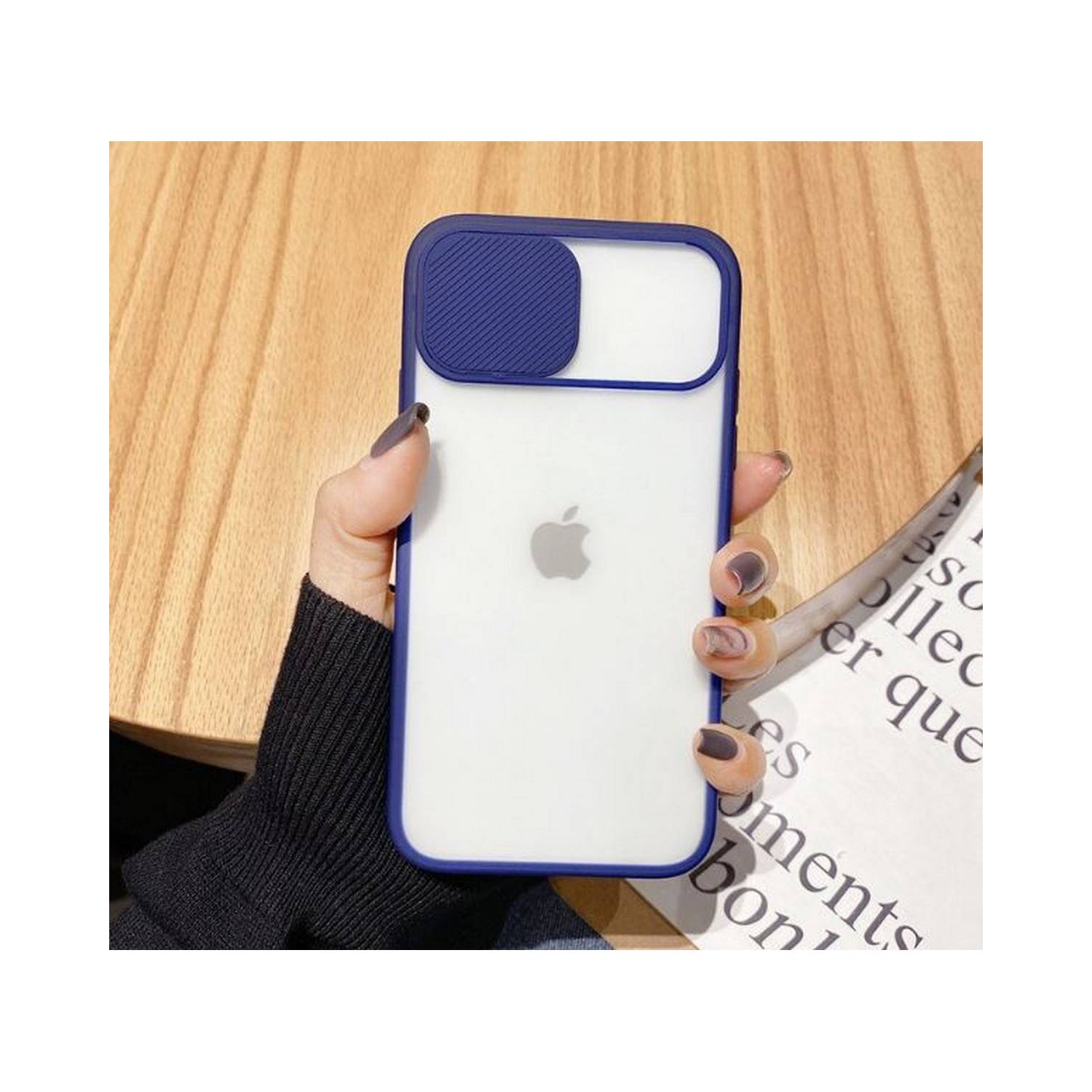 For Apple iPhone 11 Pro Blue Case Shockproof TPU Smart Camera Protector Slide Back Cover