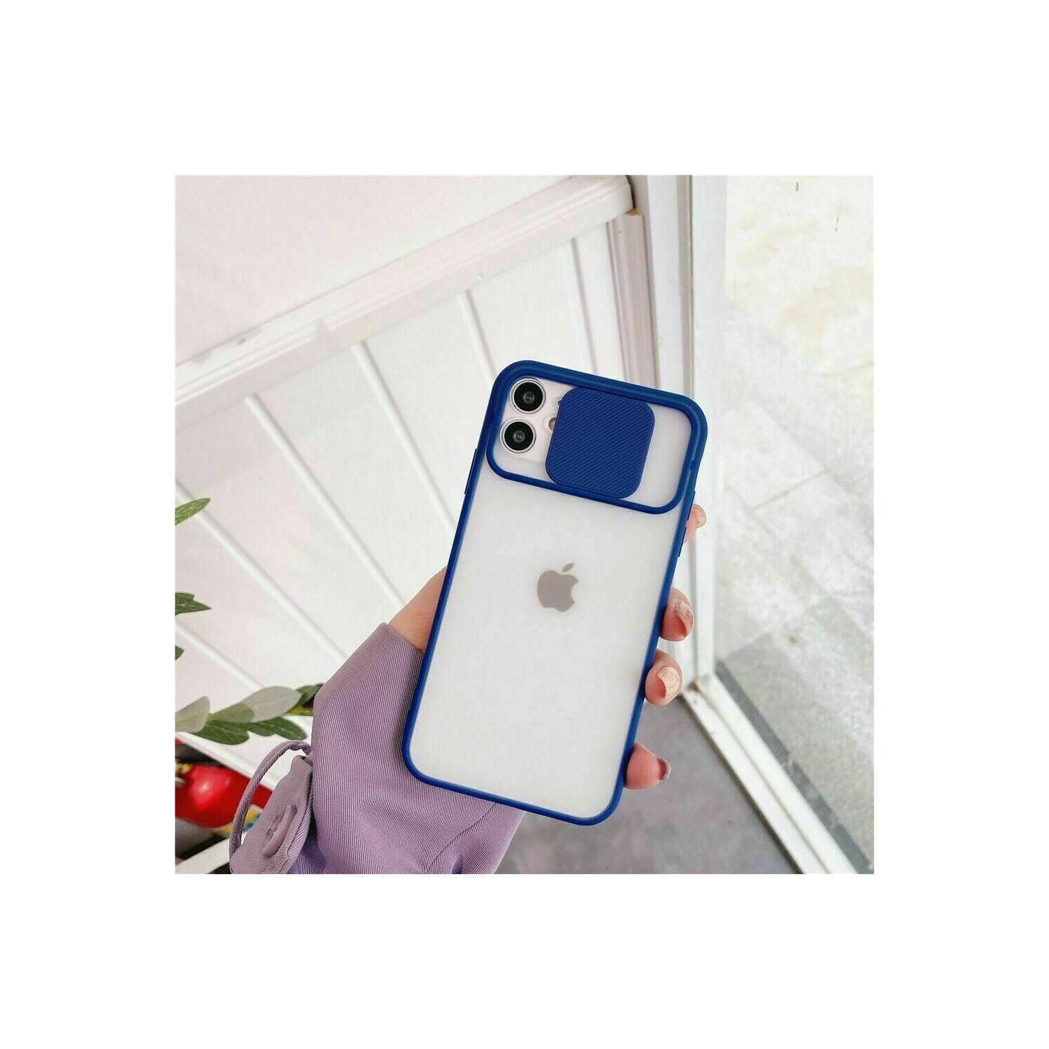 For Apple iPhone 11 Pro Max Blue Case Shockproof TPU Smart Camera Protector Slide Back Cover