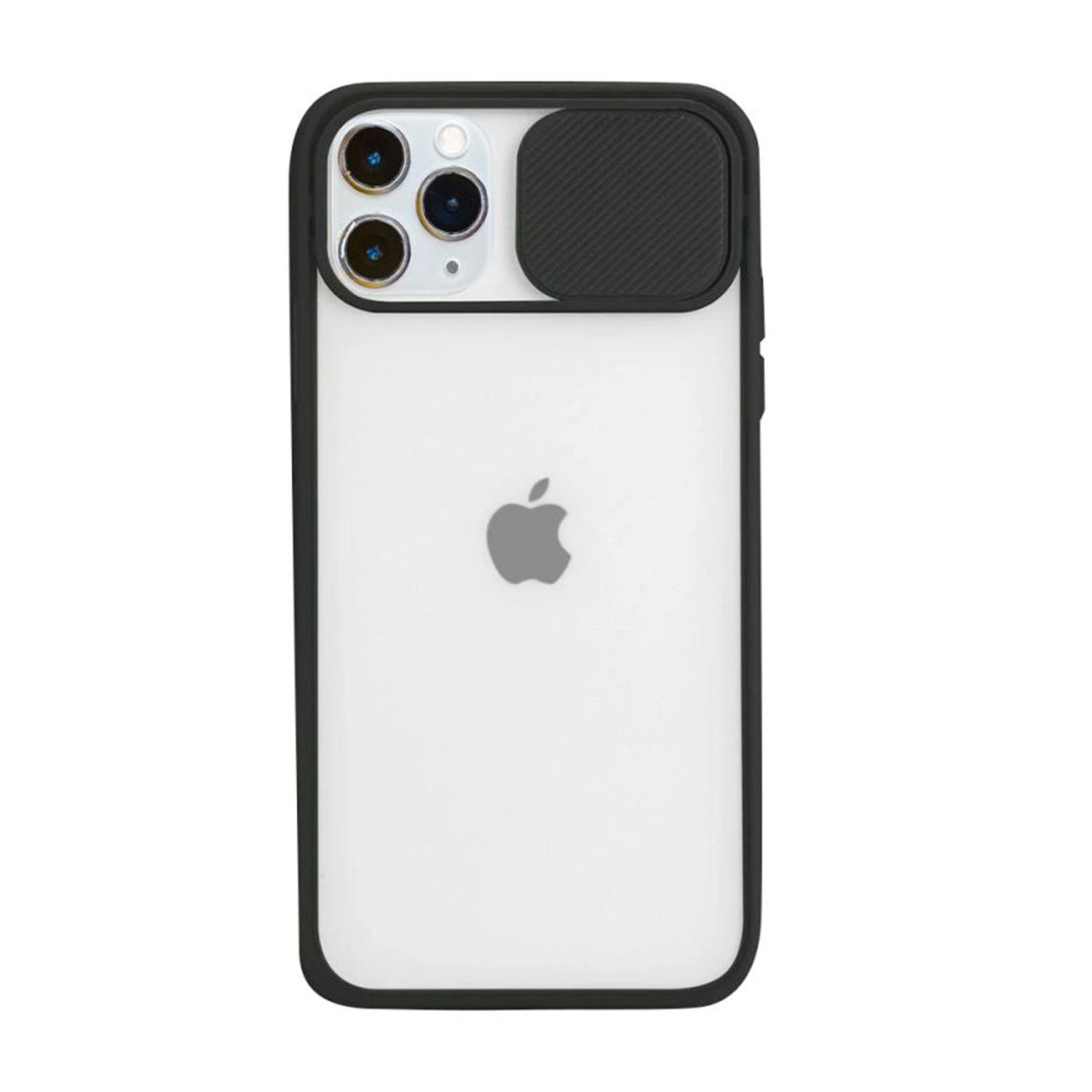For Apple iPhone 12 Pro Max Black Case Shockproof TPU Smart Camera Protector Slide Back Cover