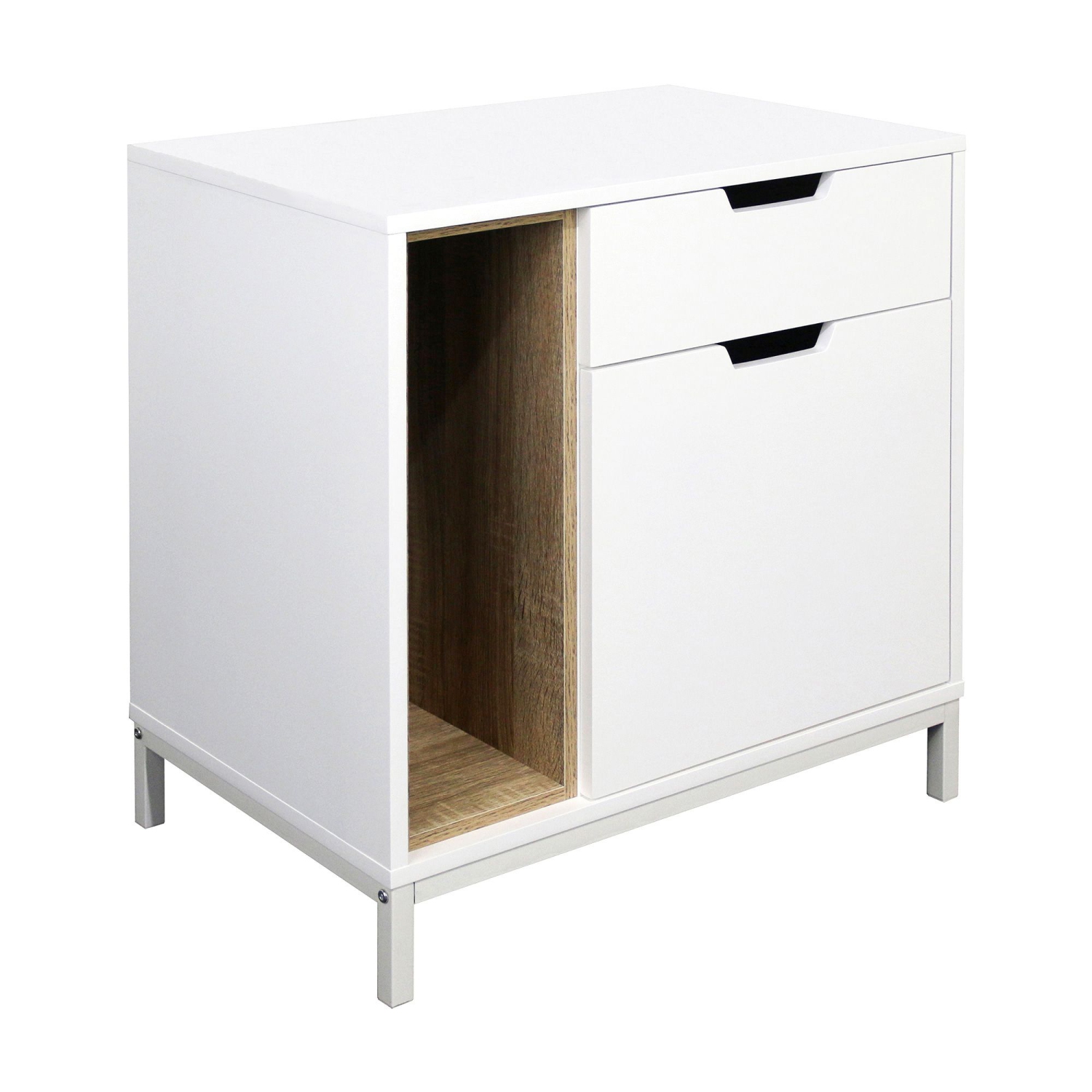Carlo End Table with Drawer, Shelf, and Door
