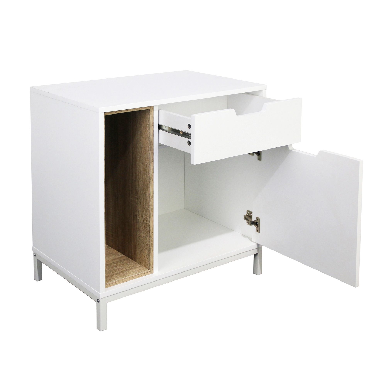 Carlo End Table with Drawer, Shelf, and Door