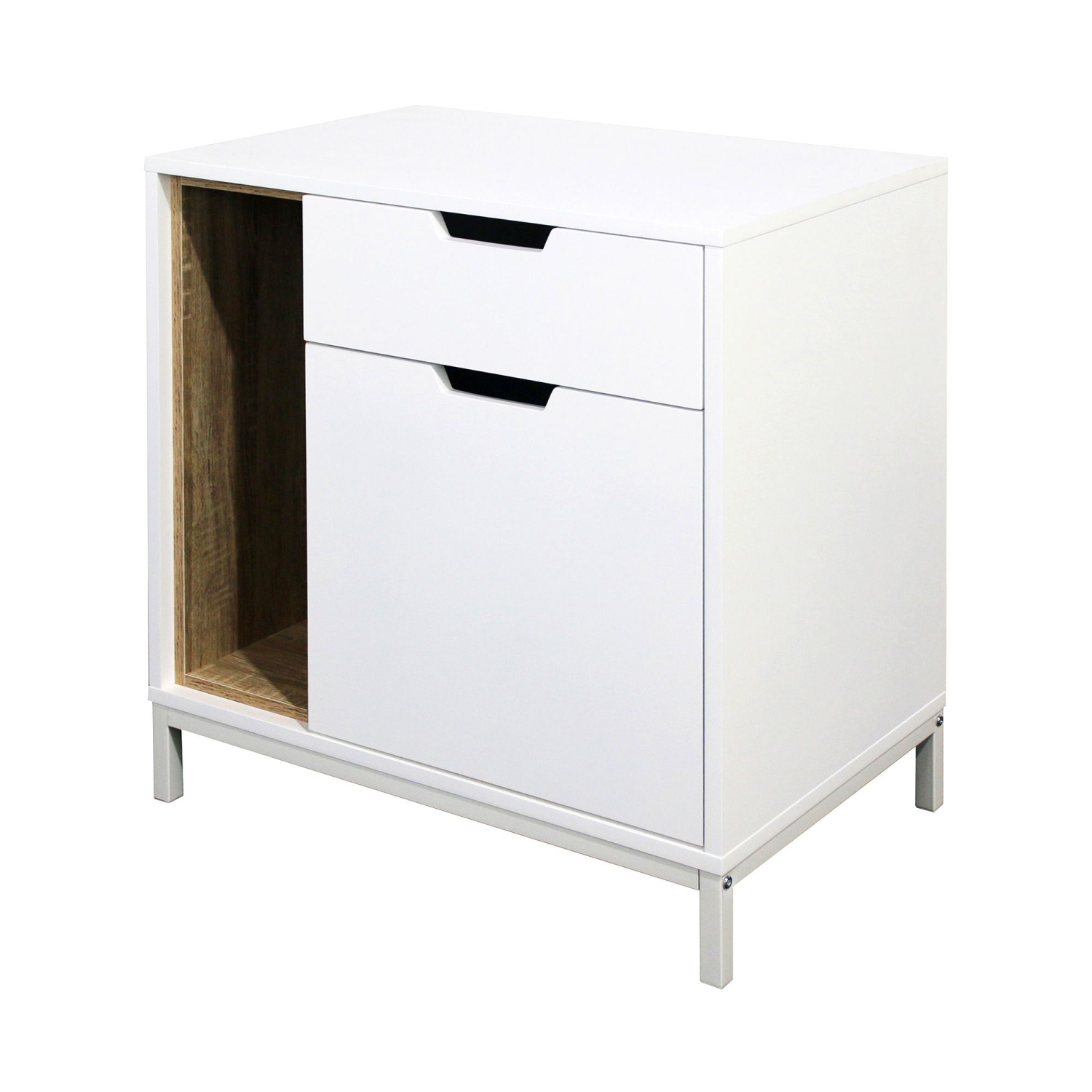 Carlo End Table with Drawer, Shelf, and Door
