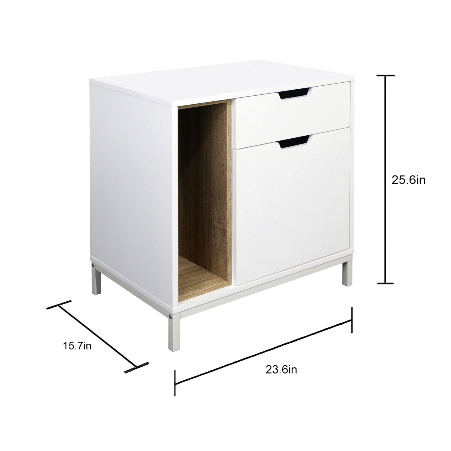 Carlo End Table with Drawer, Shelf, and Door