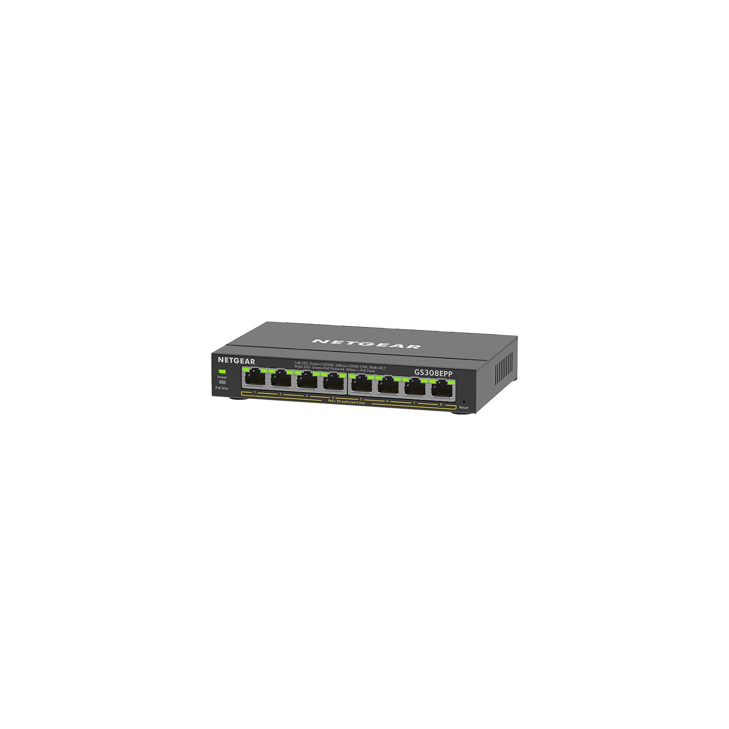 Commutateur géré Gigabit compatible PoE+ à 8 ports de NETGEAR