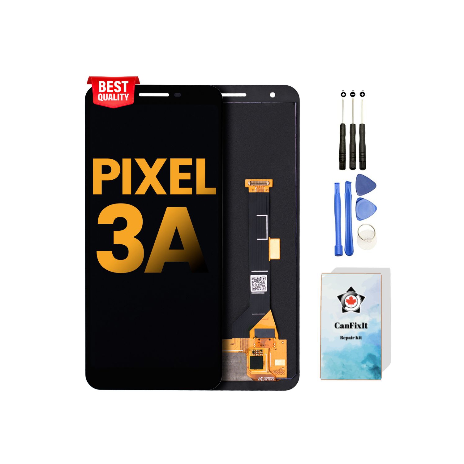 CanFixIt Screen Replacement for Google Pixel 3A Glass OLED Display Touch Digitizer LCD Assembly and Free Repair Tools Kits g020e / g020f / g020g /