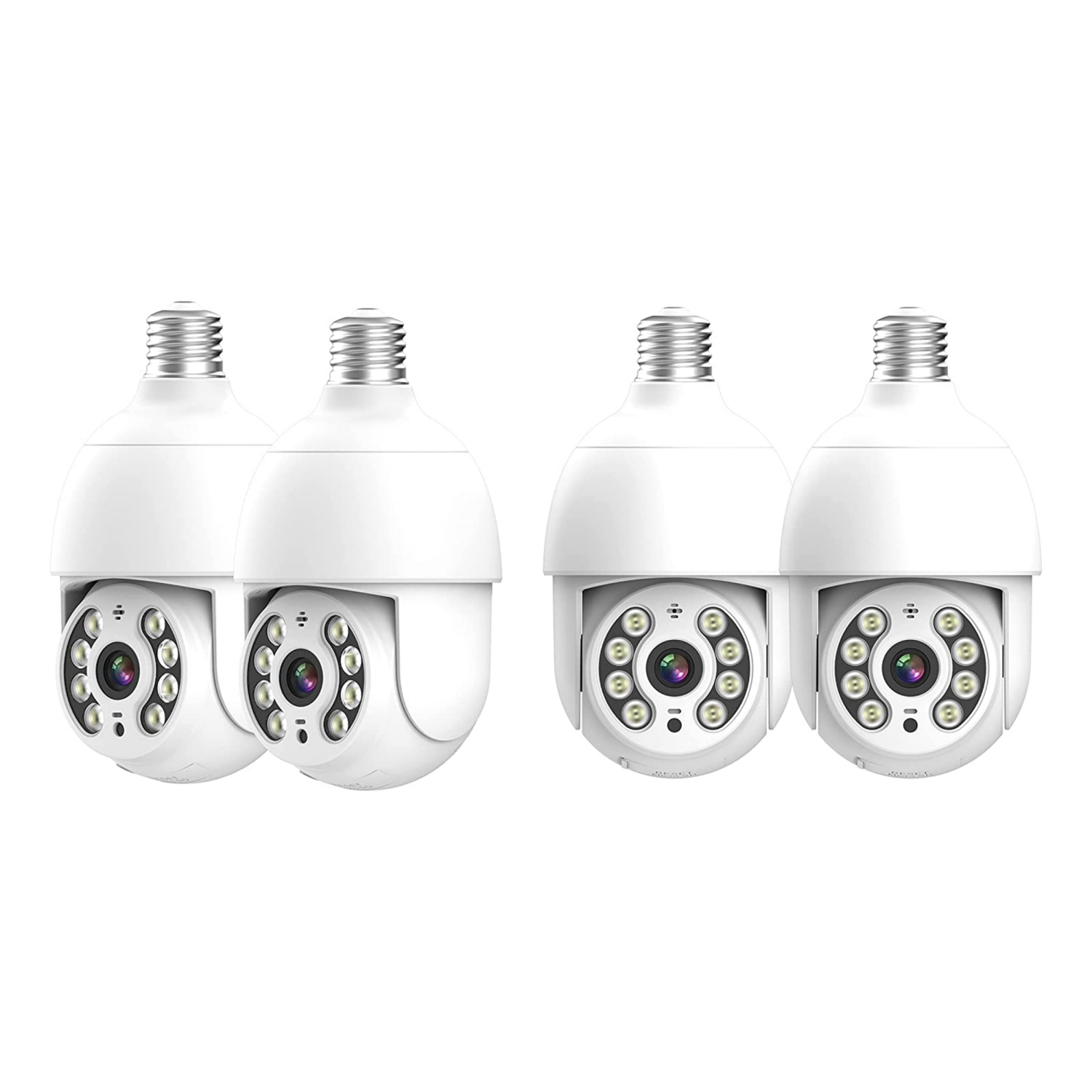 NIERBO 4 Pack 4.0MP Outdoor Wireless Waterproof PTZ Security Camera with E27 Light Socket, Motion Auto Tracking, 2 Way Audio, Starlight Night Vision, WiFi Screw-in CCTV Camera