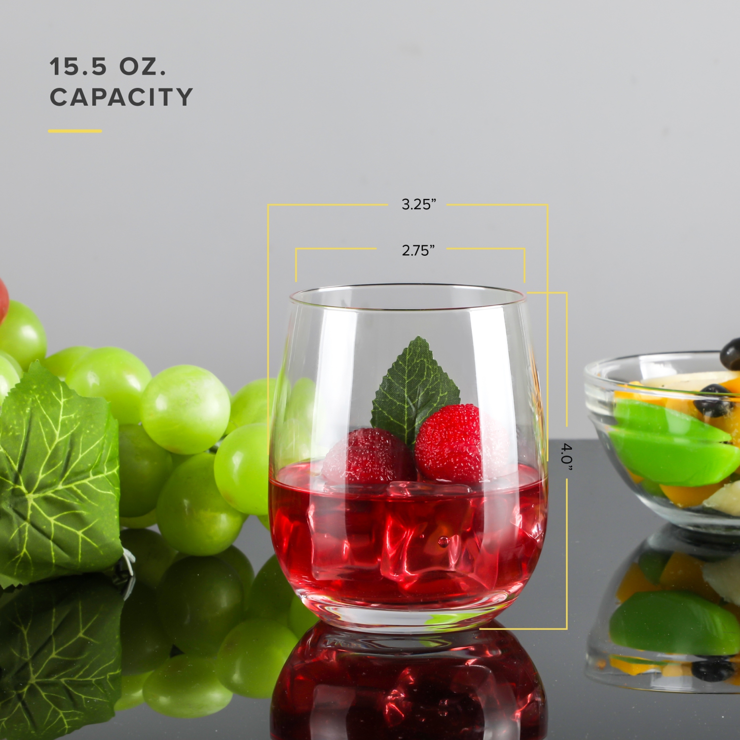 TABLE 12 Verres à boisson de 15,5 onces, lot de 6, cristal sans plomb, résistant à la rupture