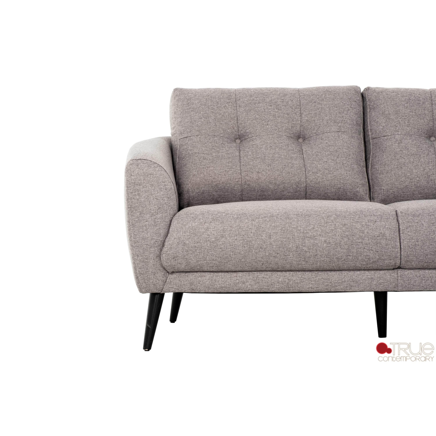 True Contemporary Elizabeth Tufted Sectional Sofa in Nia Grey