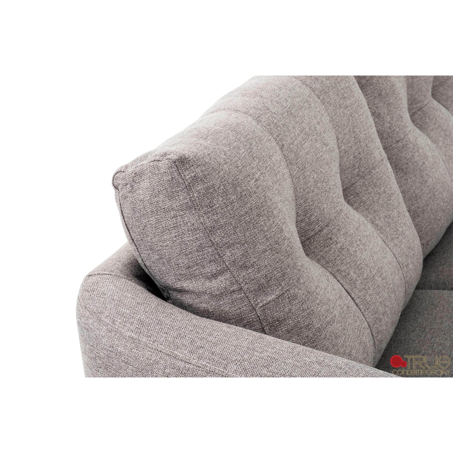 True Contemporary Elizabeth Tufted Sectional Sofa in Nia Grey