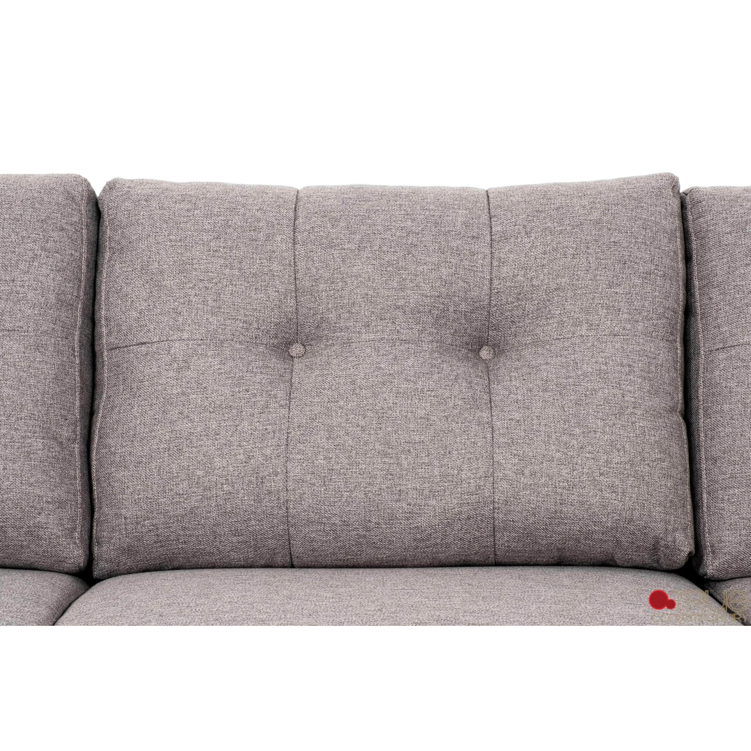 True Contemporary Elizabeth Tufted Sectional Sofa in Nia Grey