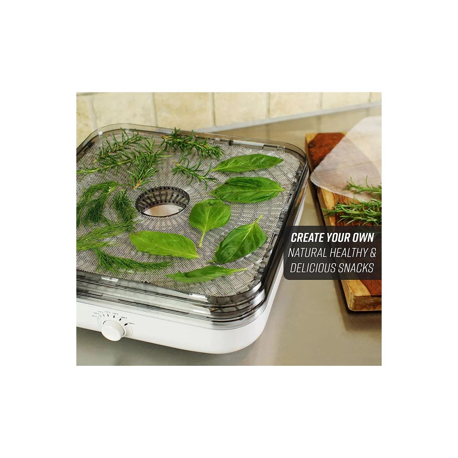 Ronco Turbo Ez-store 5-tray Dehydrator With Convection Air Flow, Food Preserver Adjustable Temperature Control, Quiet Operation