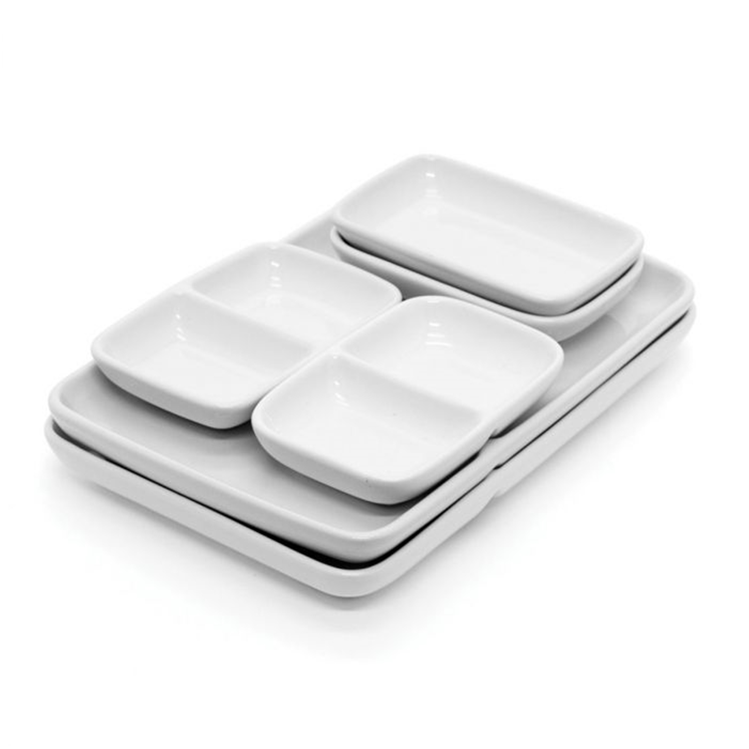 Starfrit - 6 Piece Fondue and Hors d'oeuvre Plate Set, Made of Porcelain, White