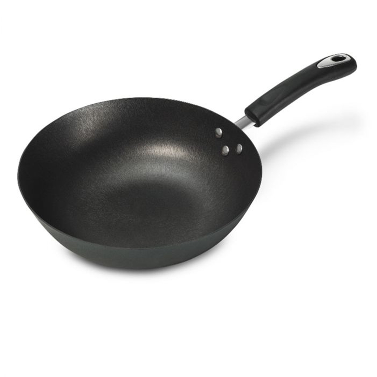 Starfrit - Cast Iron Wok, 12" Diameter, Non-Stick Coating, Black