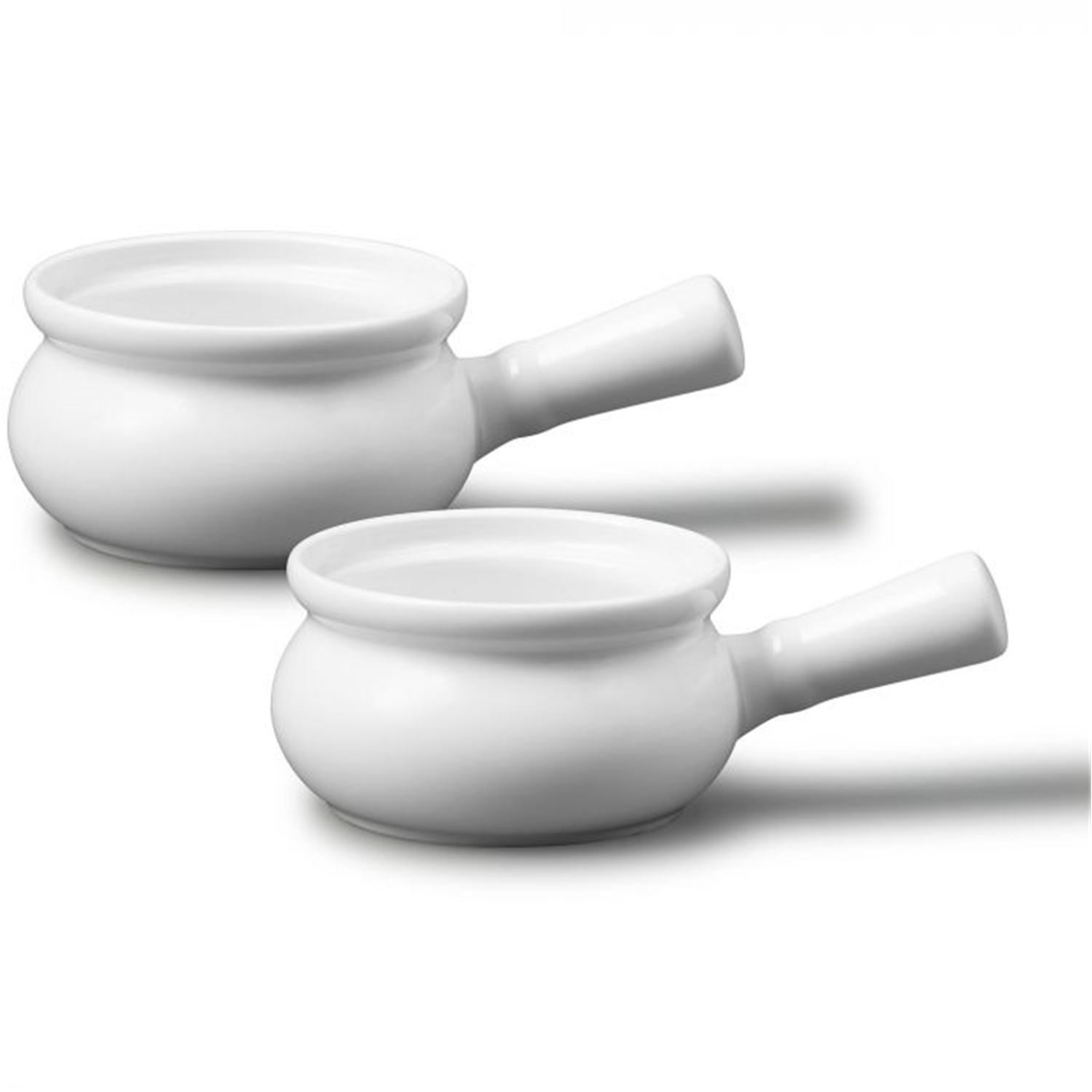 Gourmet - Ensemble de 2 Bols pour Soupe à l'oignon en Porcelaine, Capacité de 300ml, Vont au Four, Blanc