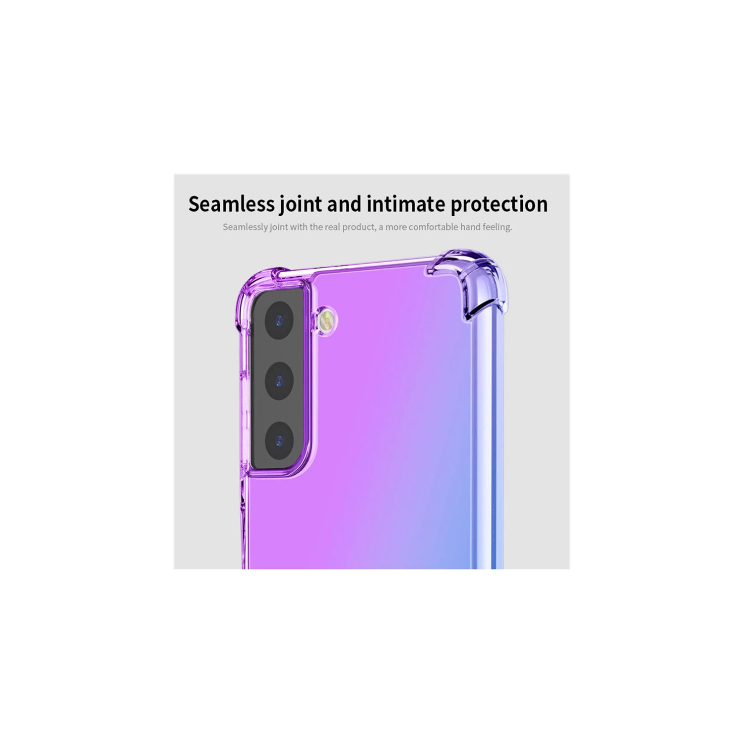 Étui robuste, violet et bleu pour Galaxy S22 de Samsung, coque arrière souple et mince arc-en-ciel pour téléphone