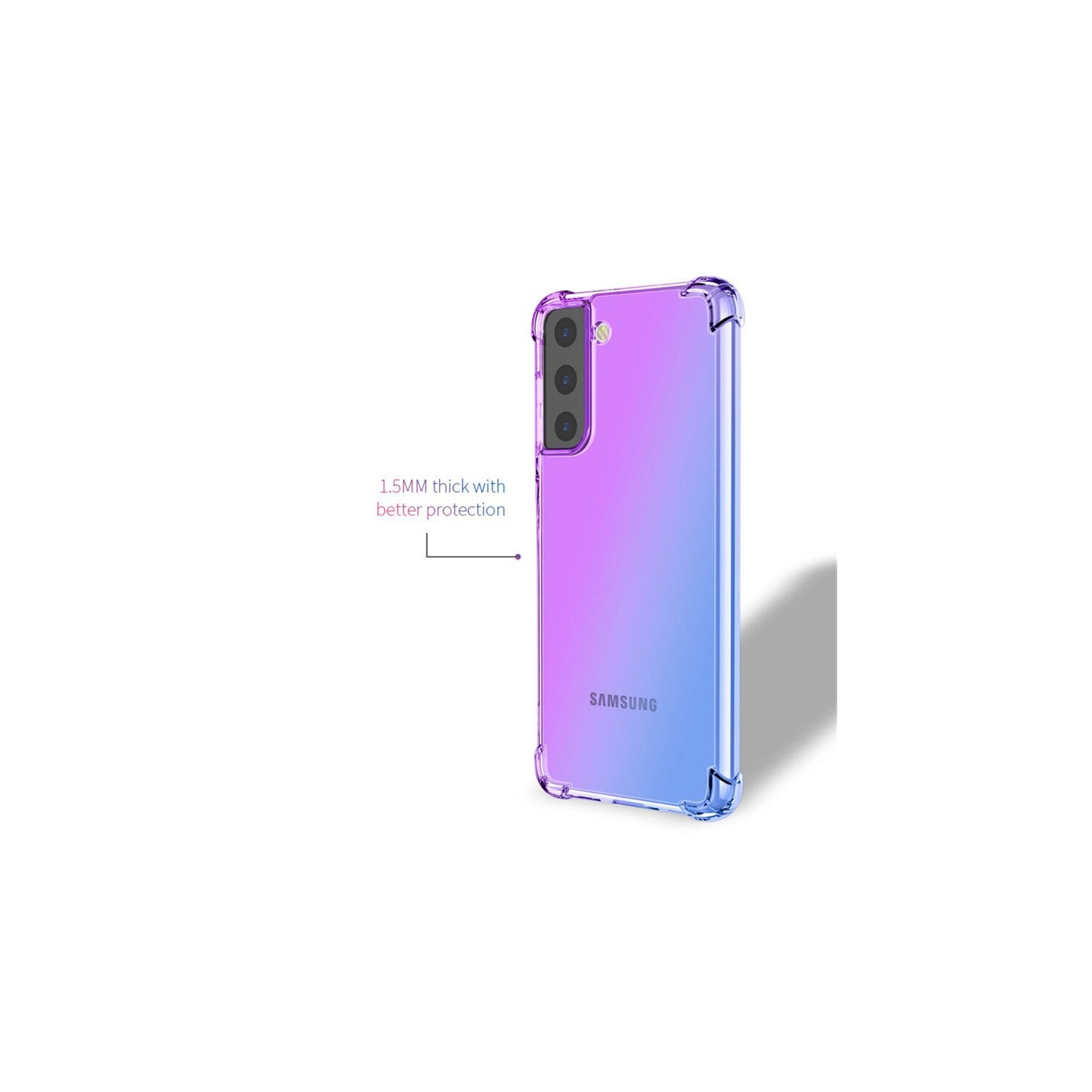 Samsung Galaxy S22 Case Pink+Green Clear Heavy Duty Soft Slim Rainbow For Phone Back Cover