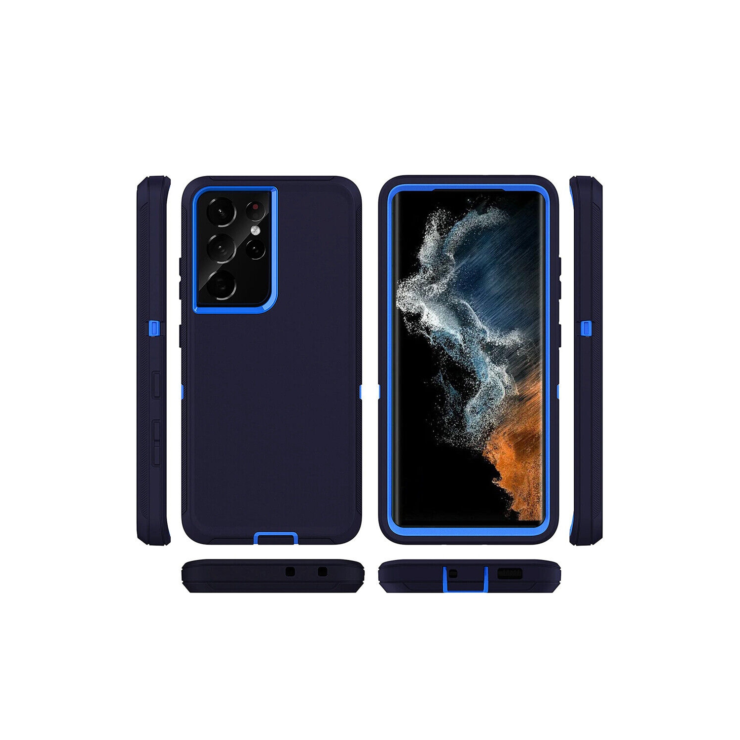 Samsung Galaxy S22 Ultra 5G Case 3in1 Drop Resistant Defender Tradies Hybrid Armor Heavy Duty Rugged Shockproof ToughCover