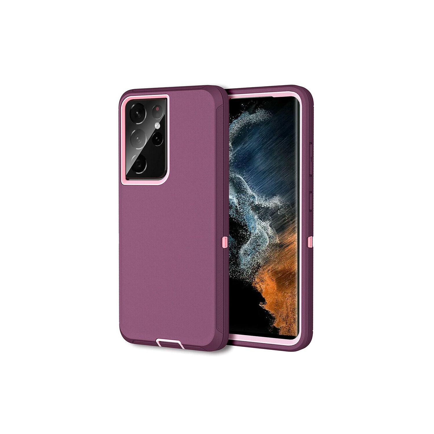 Samsung Galaxy S22 Ultra 5G Case 3in1 Drop Resistant Defender Tradies Hybrid Armor Heavy Duty Rugged Shockproof ToughCover