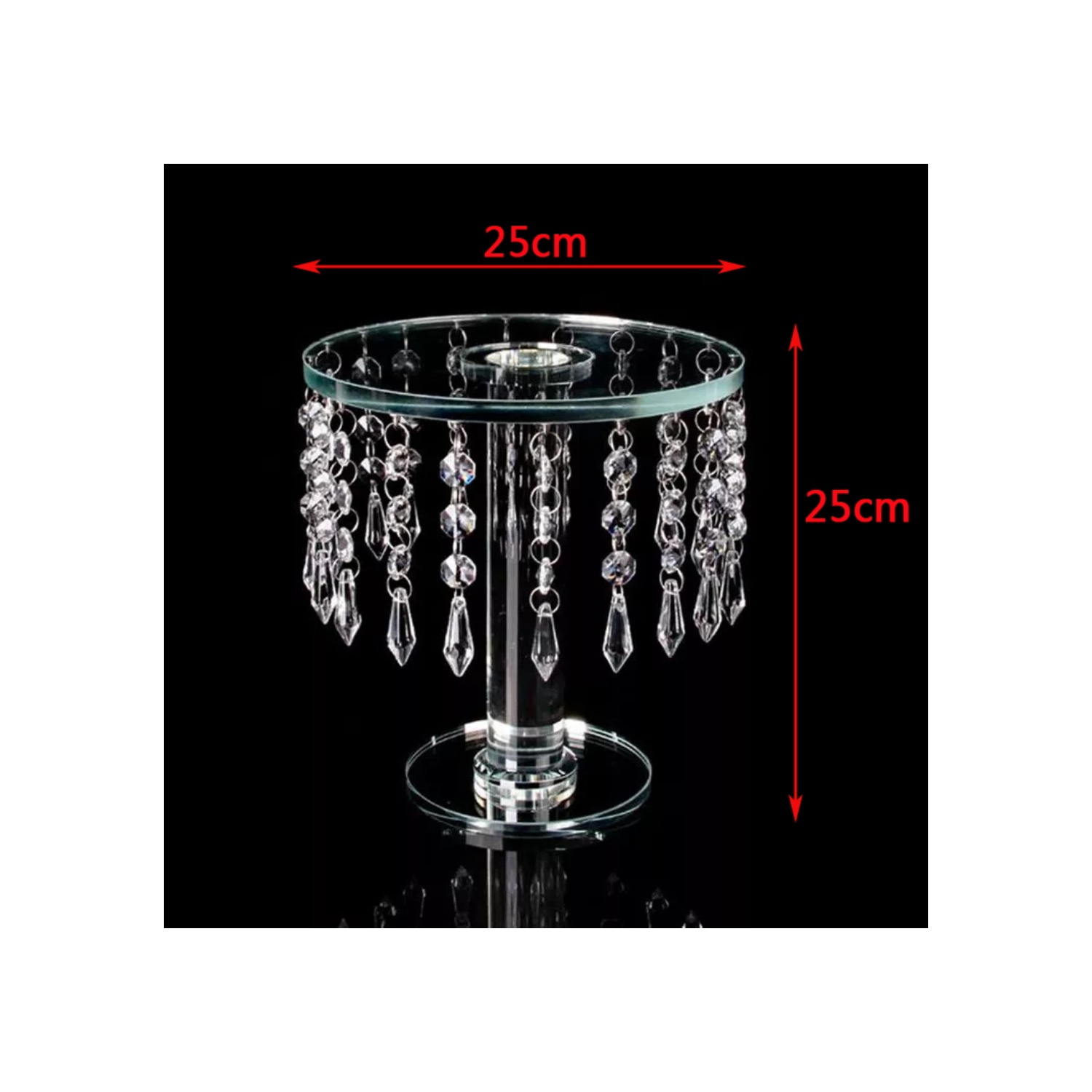 Support à gâteau en cristal Jiallo de 9 po de diamètre