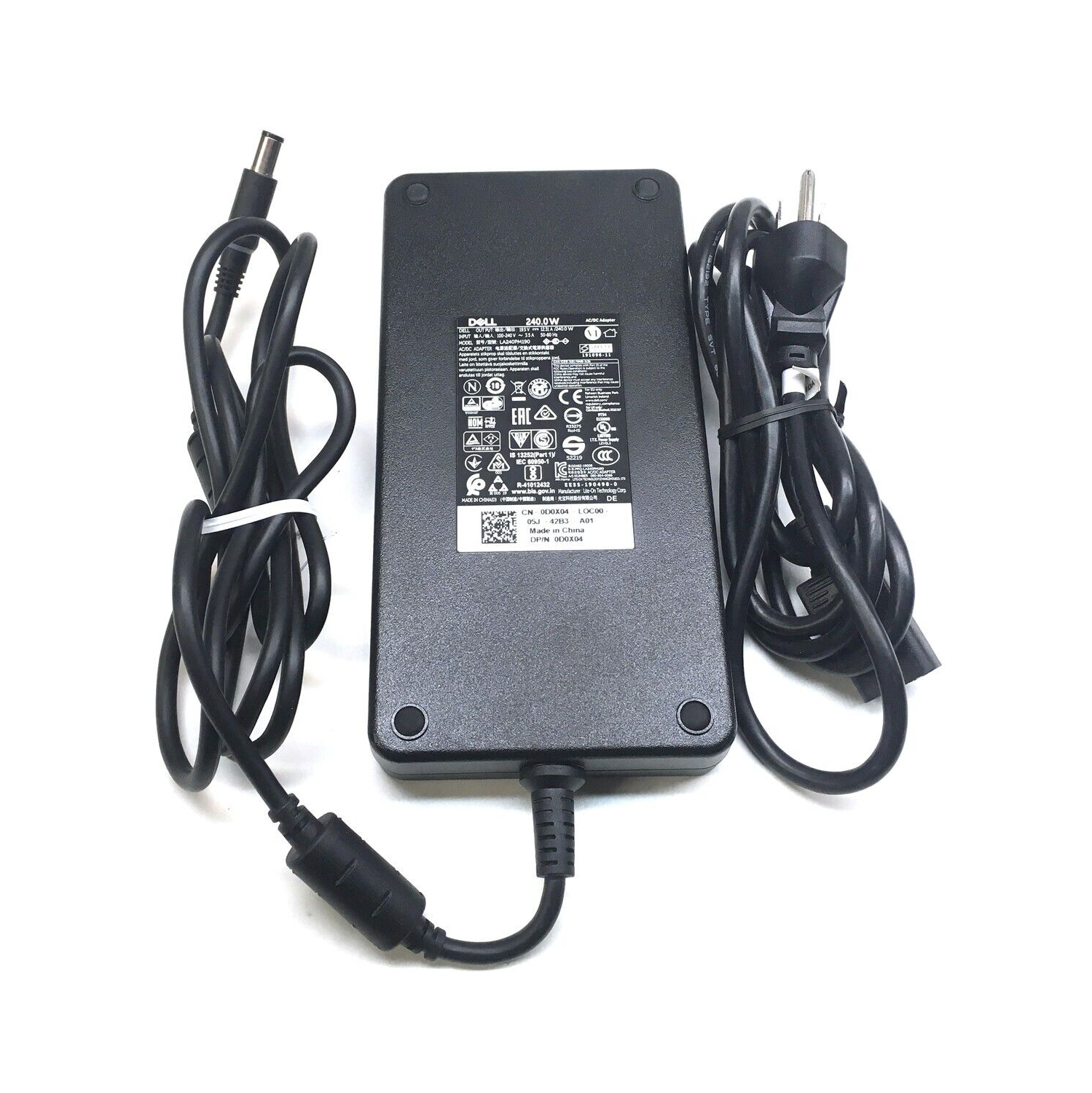Remis à neuf Véritable Dell 19.5V 12.3A 240W 03KWGY/00MFK9 Chargeur Adaptateur secteur